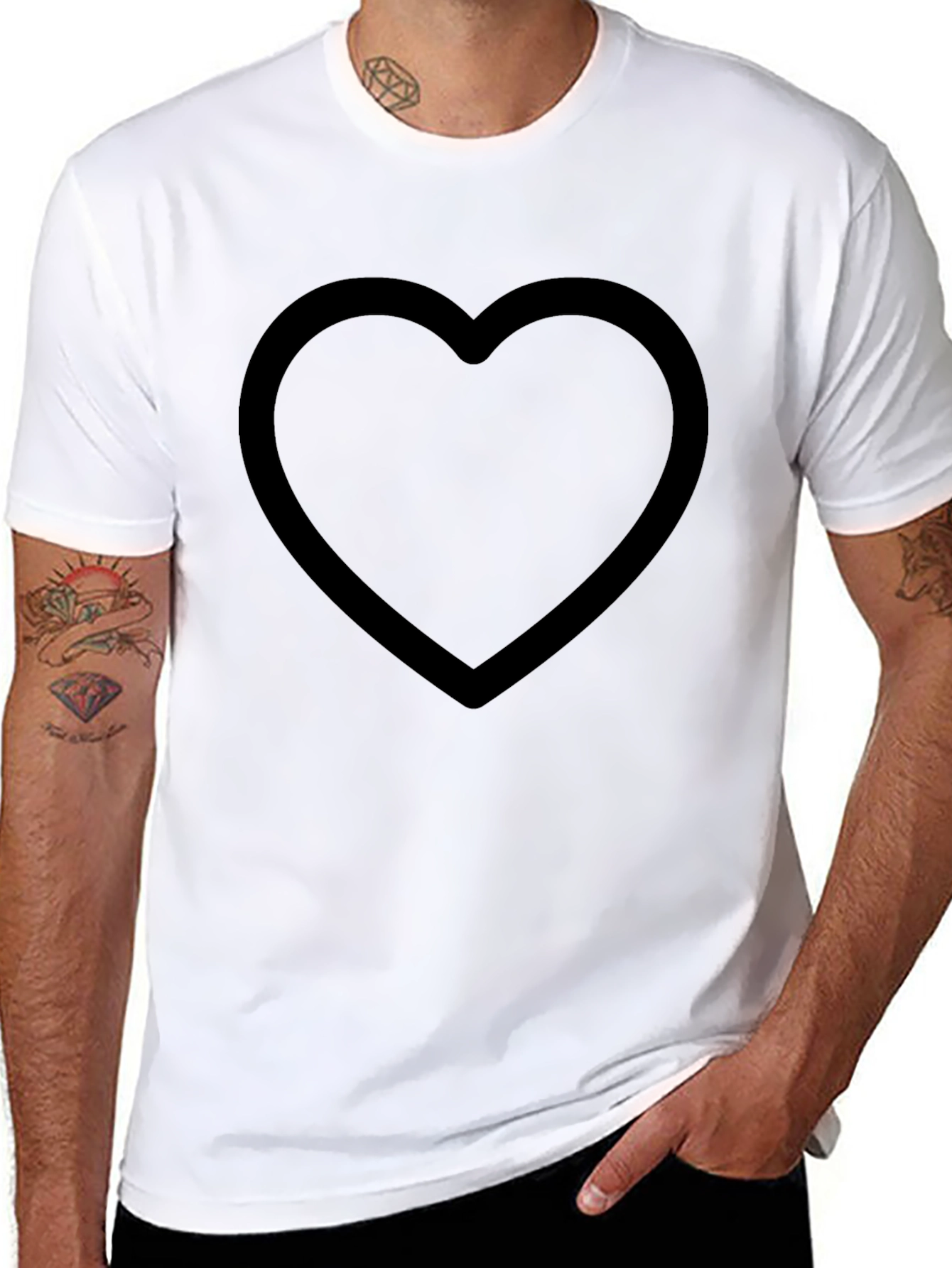 Black Heart Graphic Tee - Stylish Casual Wear