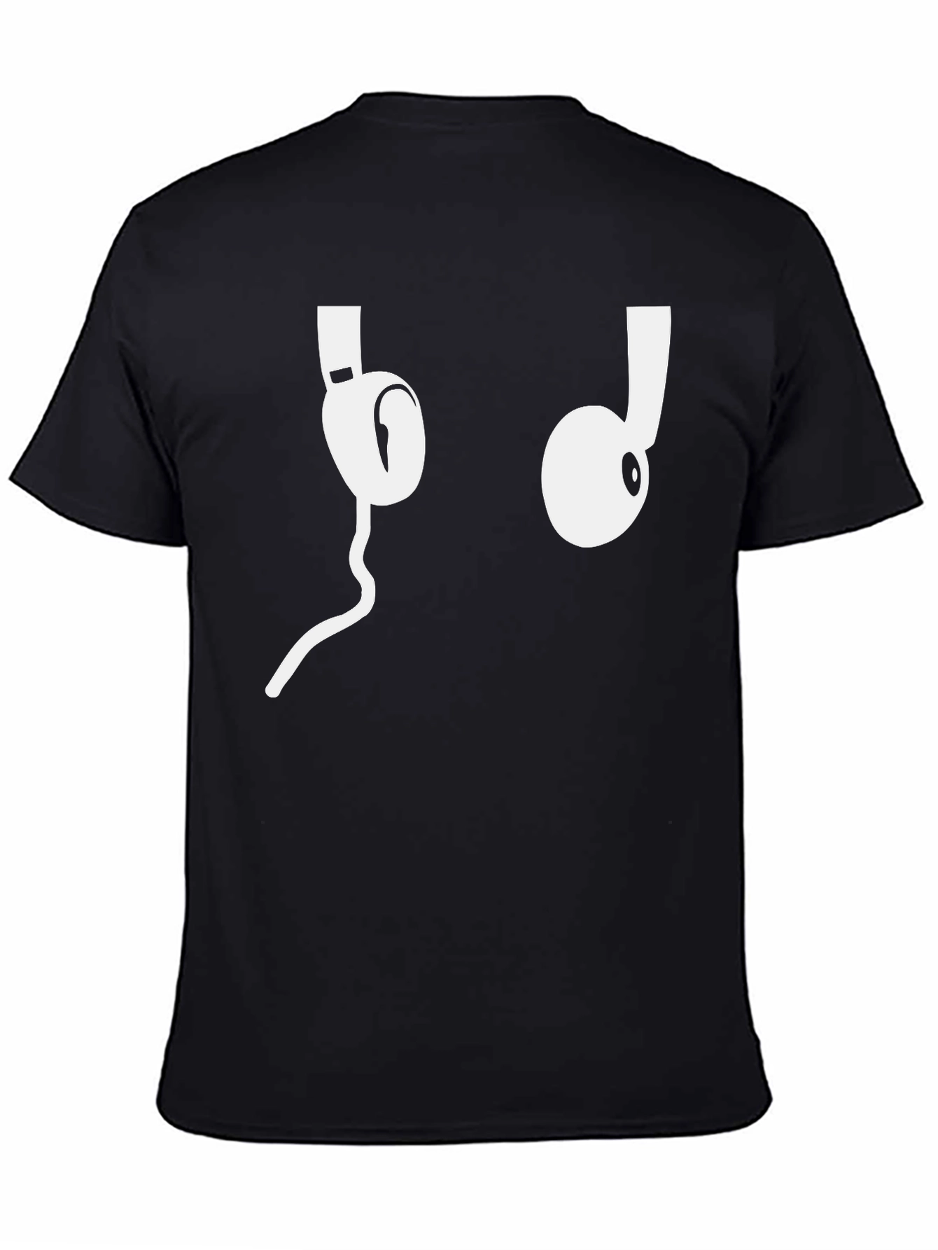 Cool Headphones Graphic Tee - Black Cotton T-Shirt