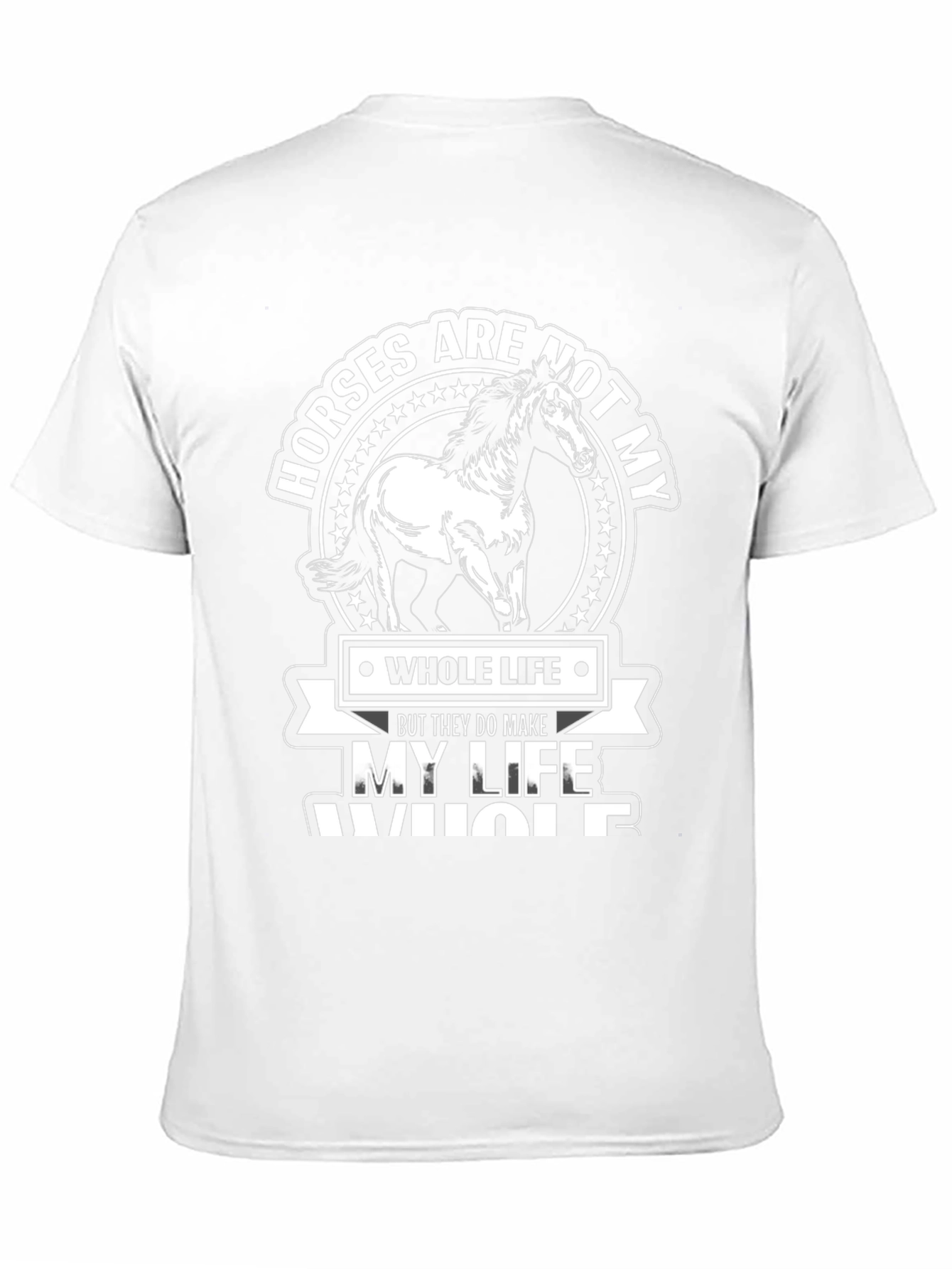 Horses Make My Life Whole Black Graphic T-Shirt