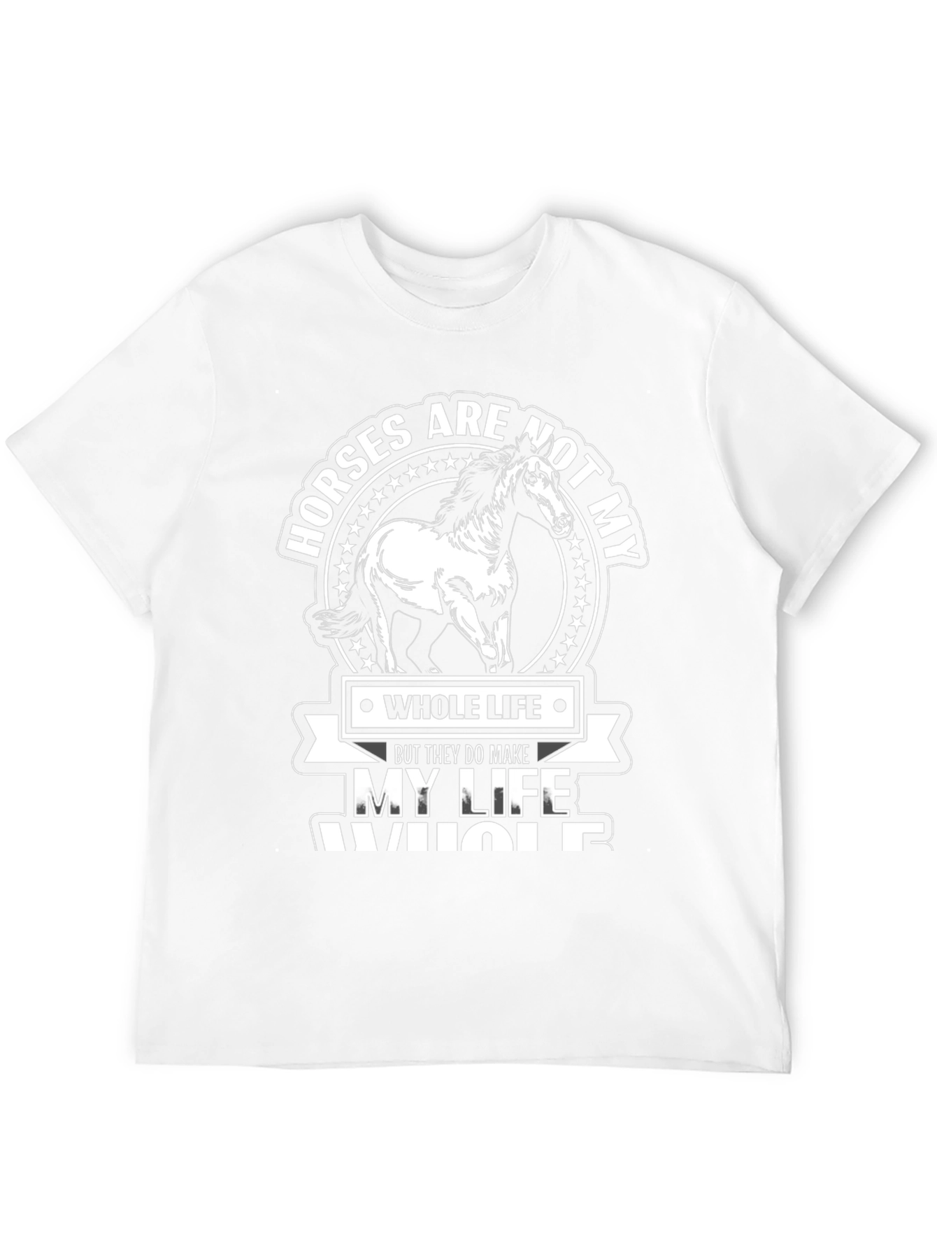 Horses Make My Life Whole Black Graphic T-Shirt