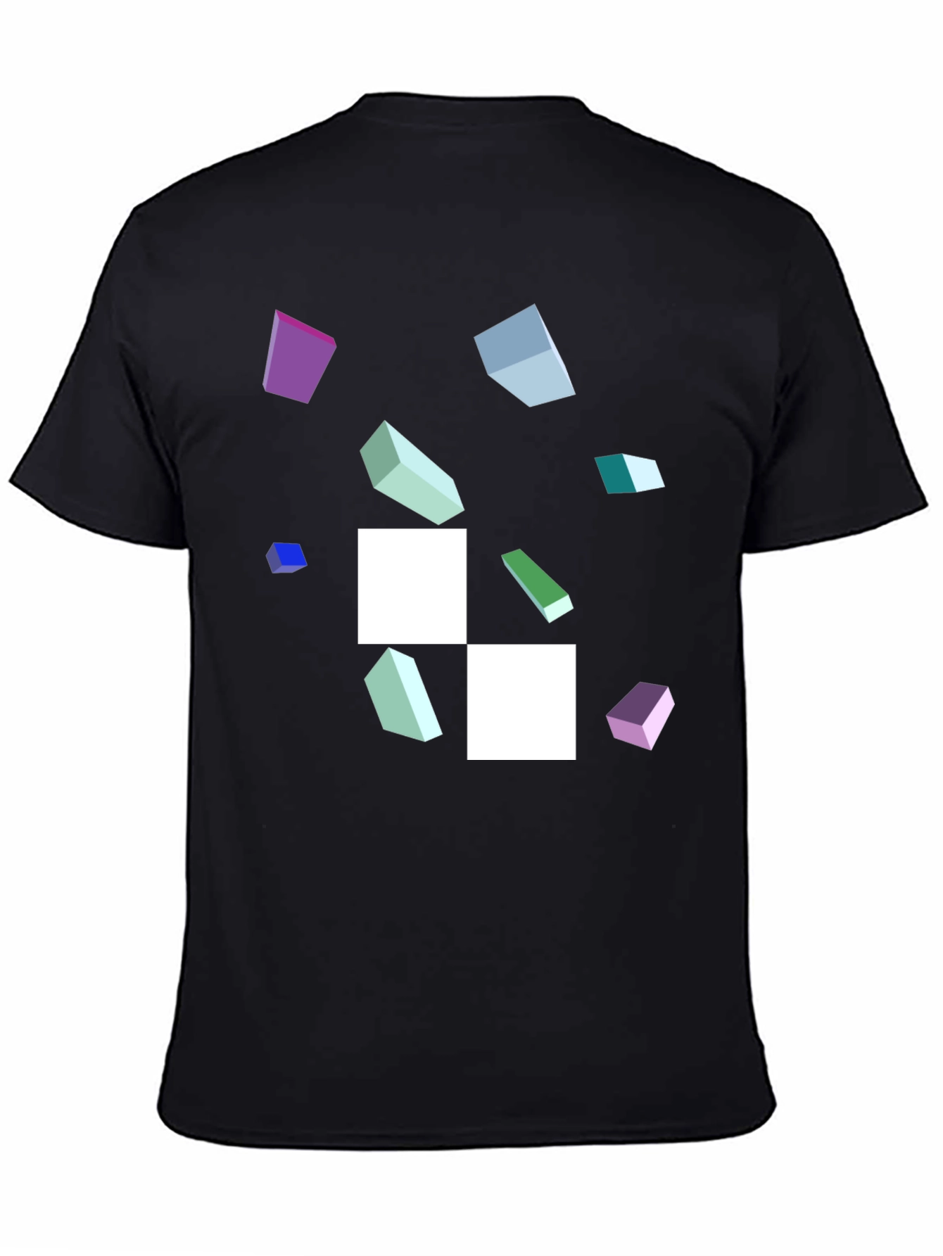 Abstract Geometric Pattern Black T-Shirt