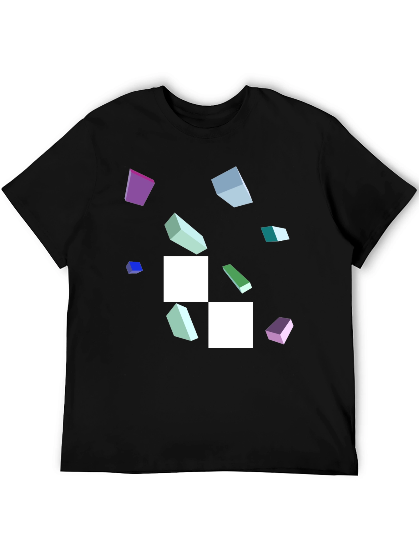 Abstract Geometric Pattern Black T-Shirt