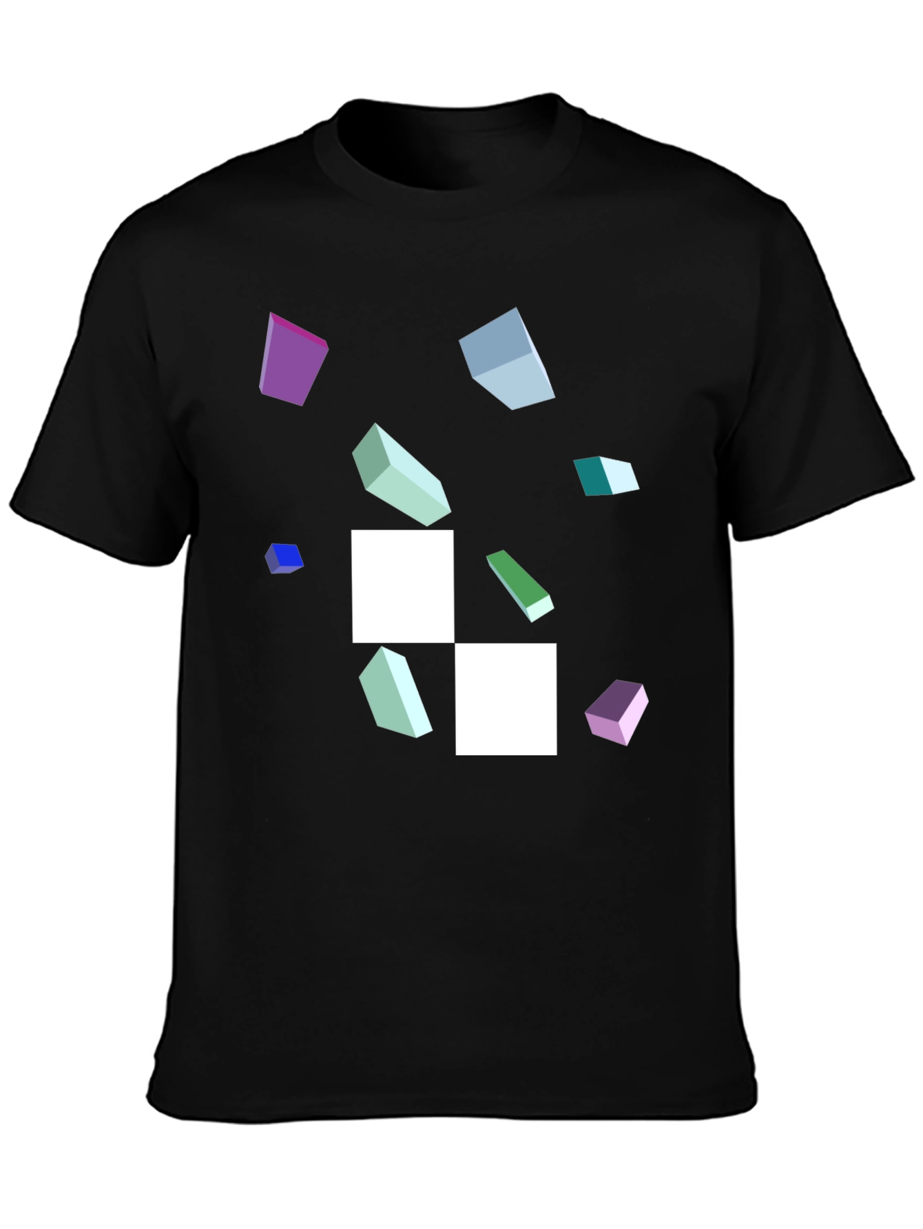 Abstract Geometric Pattern Black T-Shirt