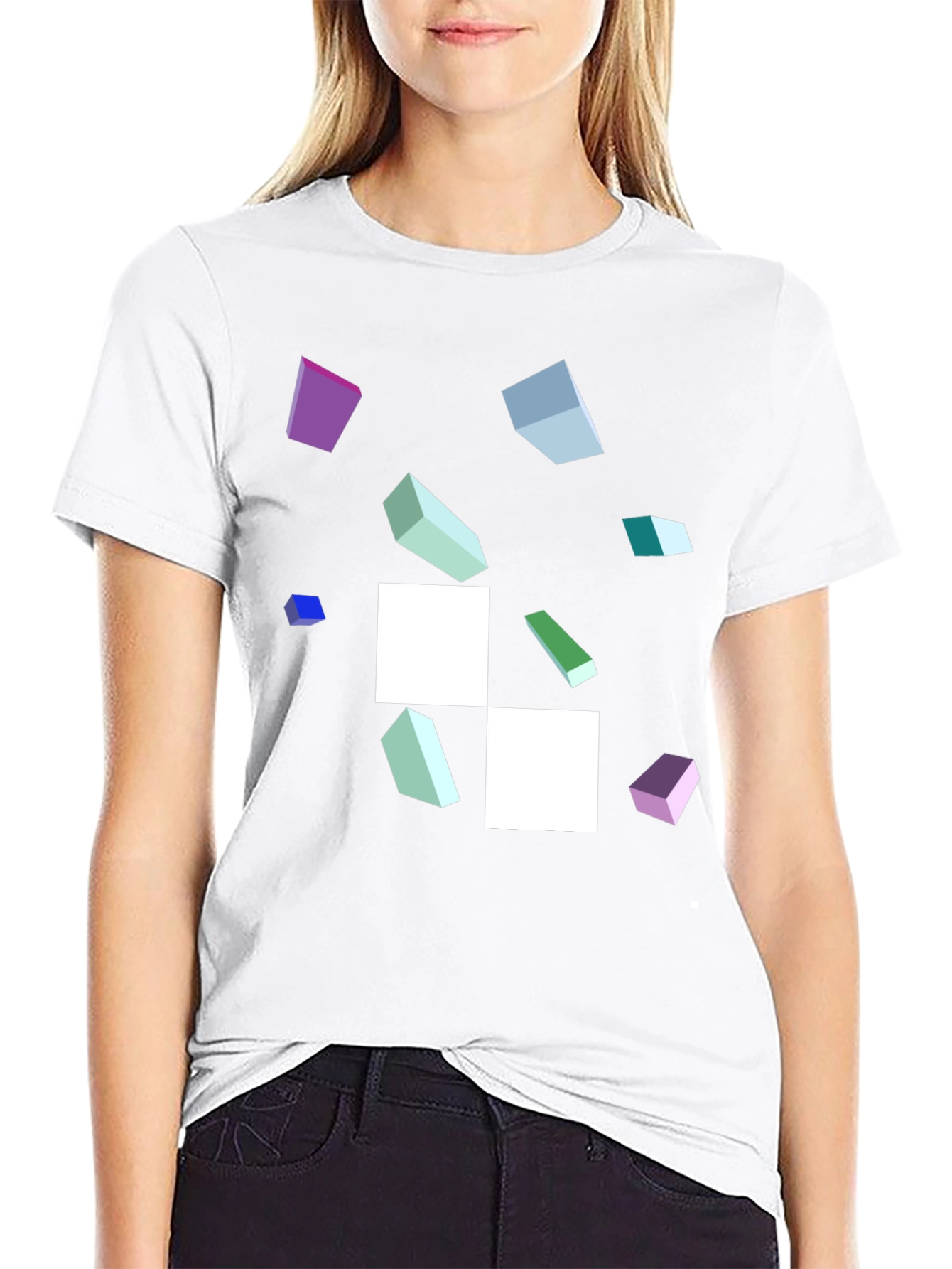 Abstract Geometric Pattern Black T-Shirt
