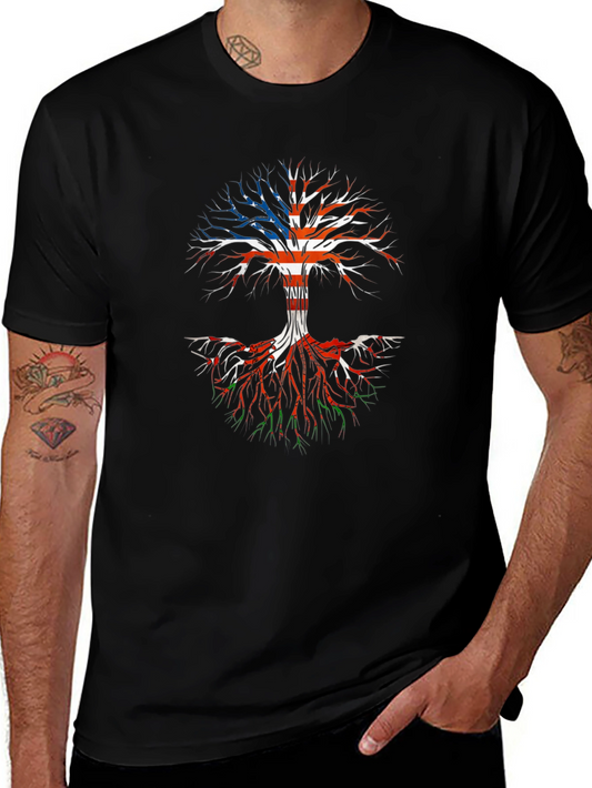 USA & Italy Roots Black Graphic Tee