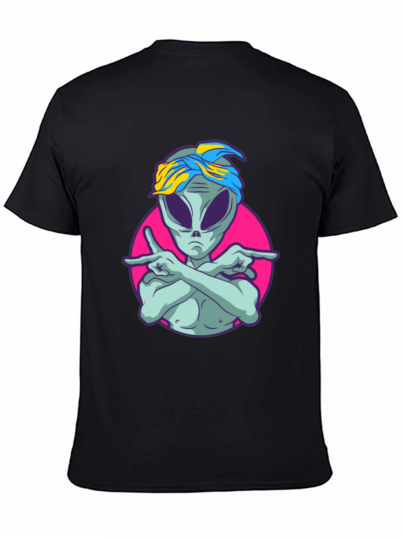 Alien Rapper Graphic T-Shirt - Black
