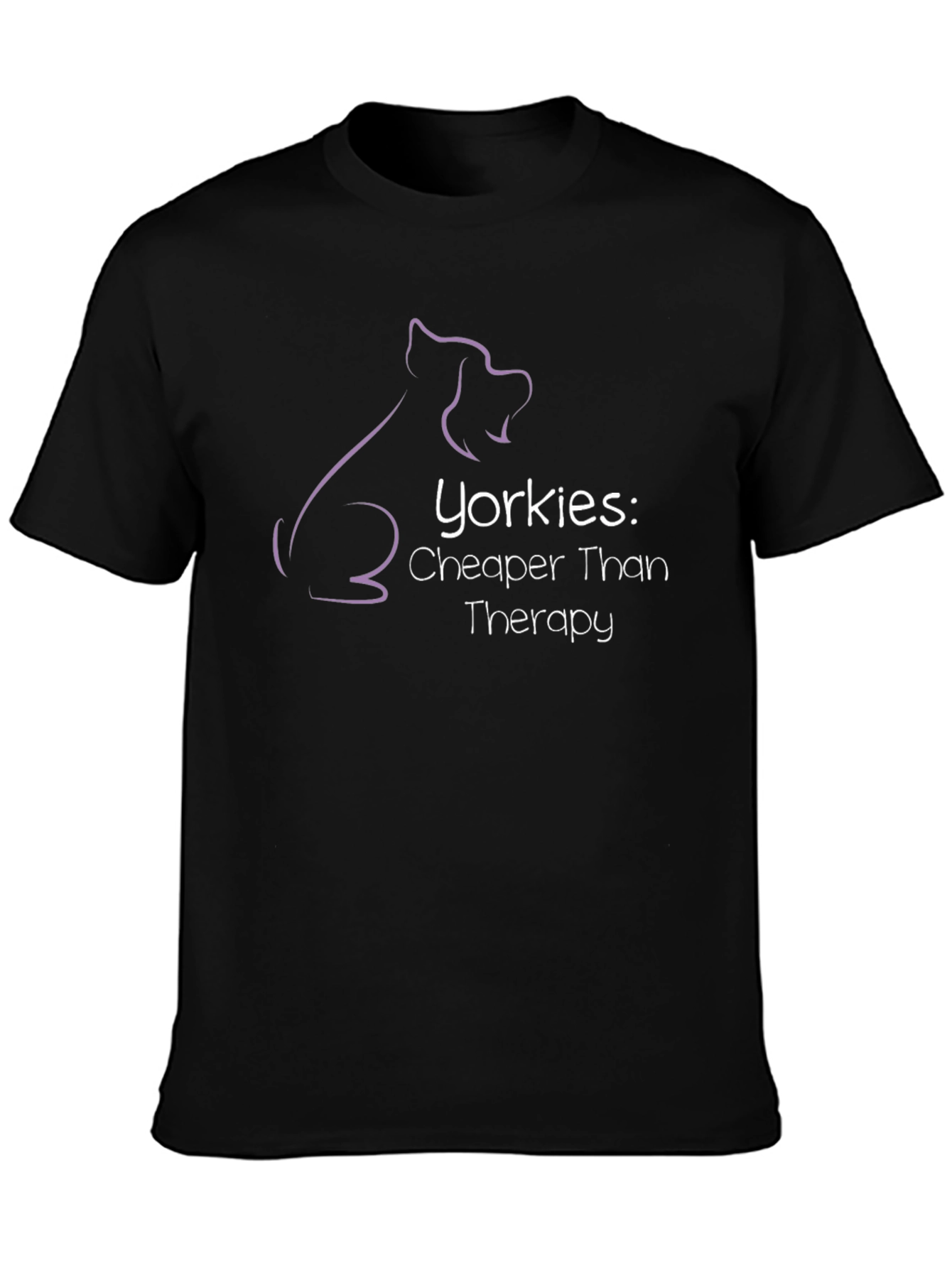 Yorkies Cheaper Than Therapy Black T-Shirt