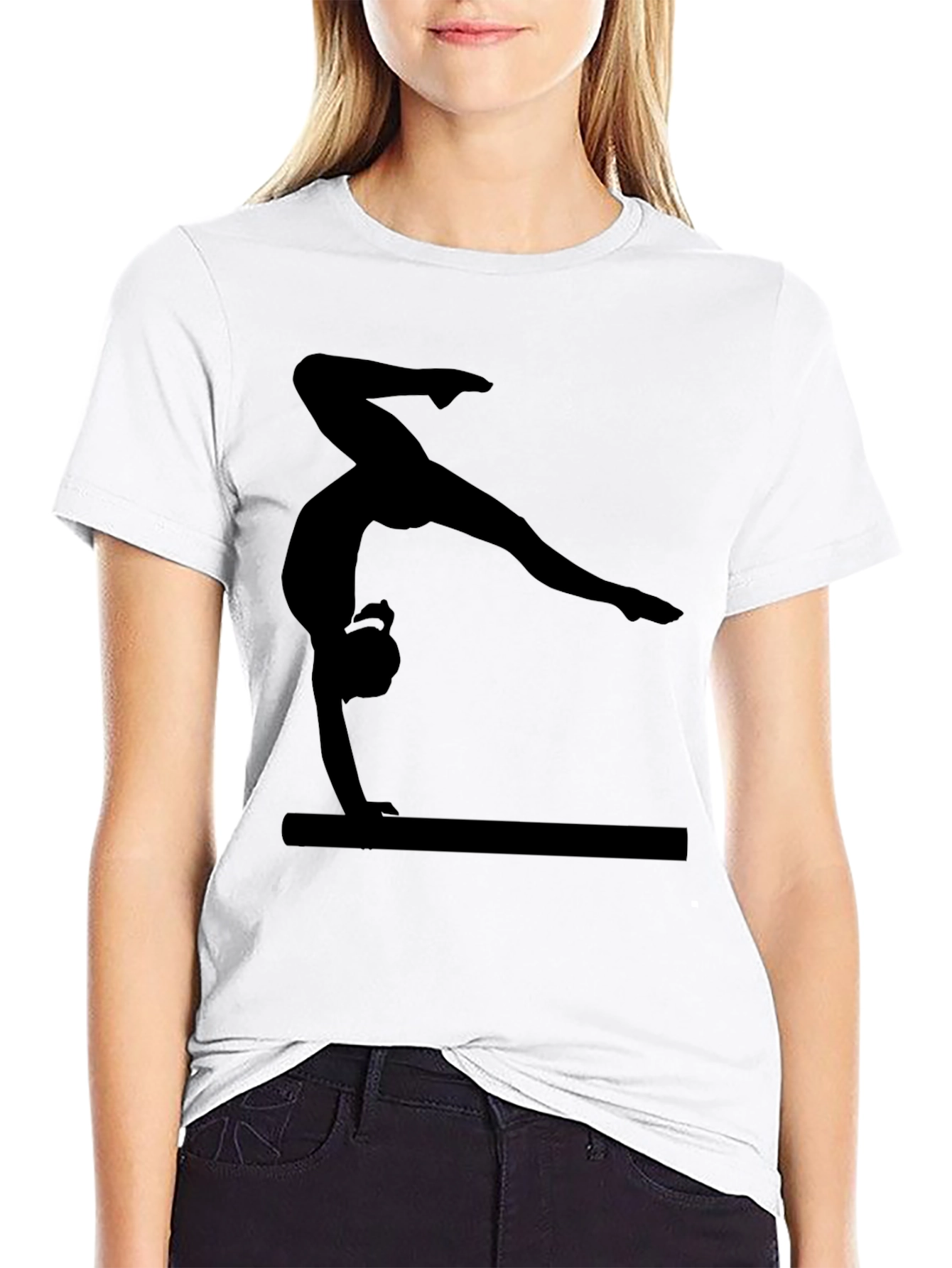 Gymnastics Silhouette T-Shirt - Balance Beam Athlete Tee