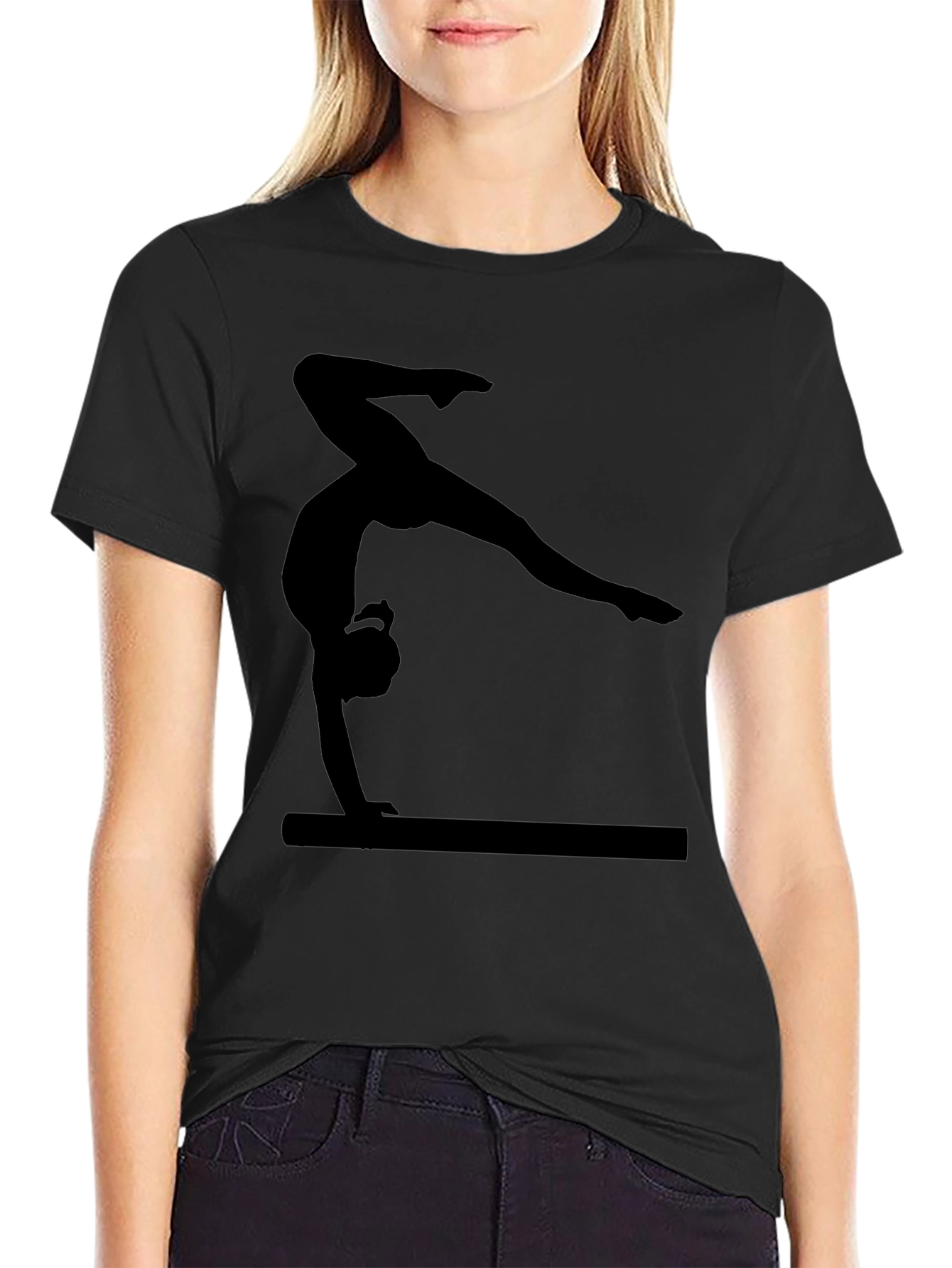 Gymnastics Silhouette T-Shirt - Balance Beam Athlete Tee