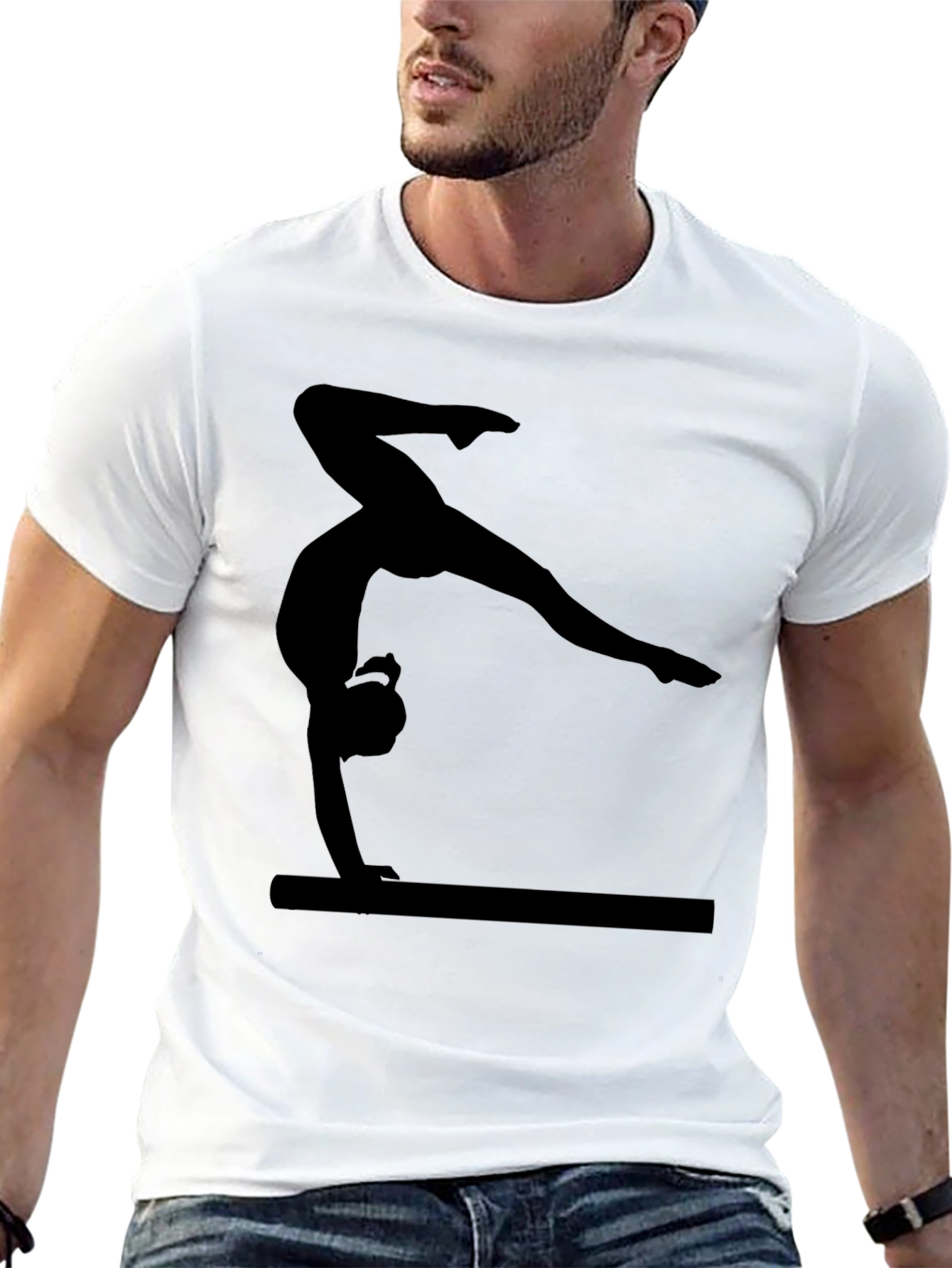 Gymnastics Silhouette T-Shirt - Balance Beam Athlete Tee