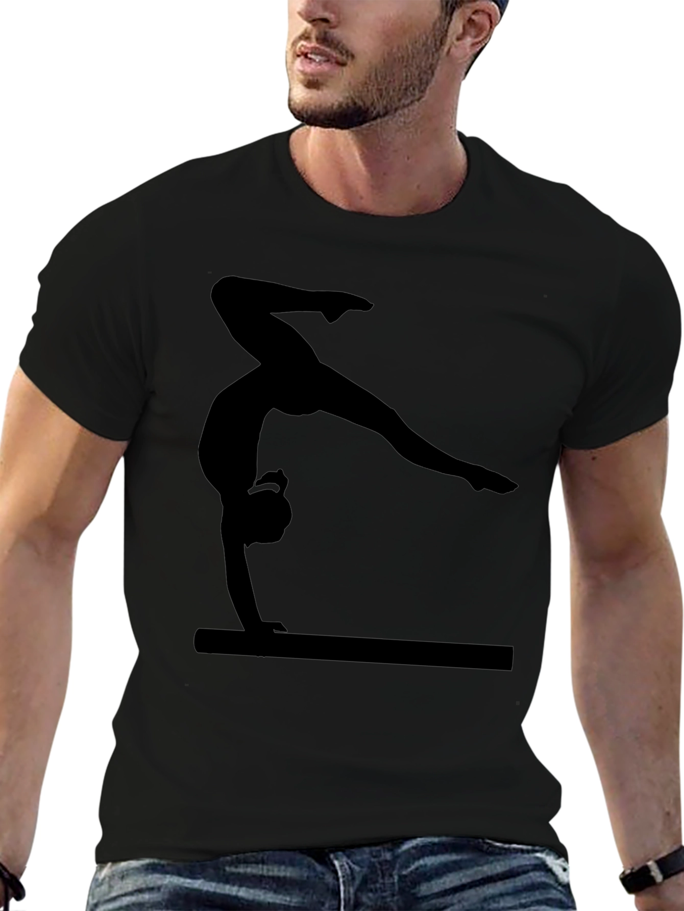 Gymnastics Silhouette T-Shirt - Balance Beam Athlete Tee