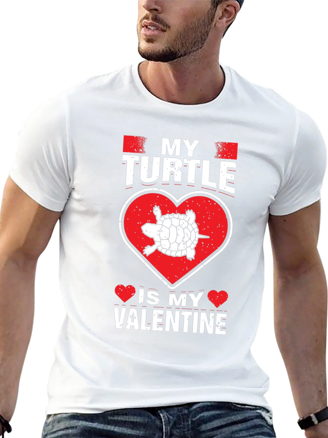 My Turtle Is My Valentine Black T-Shirt