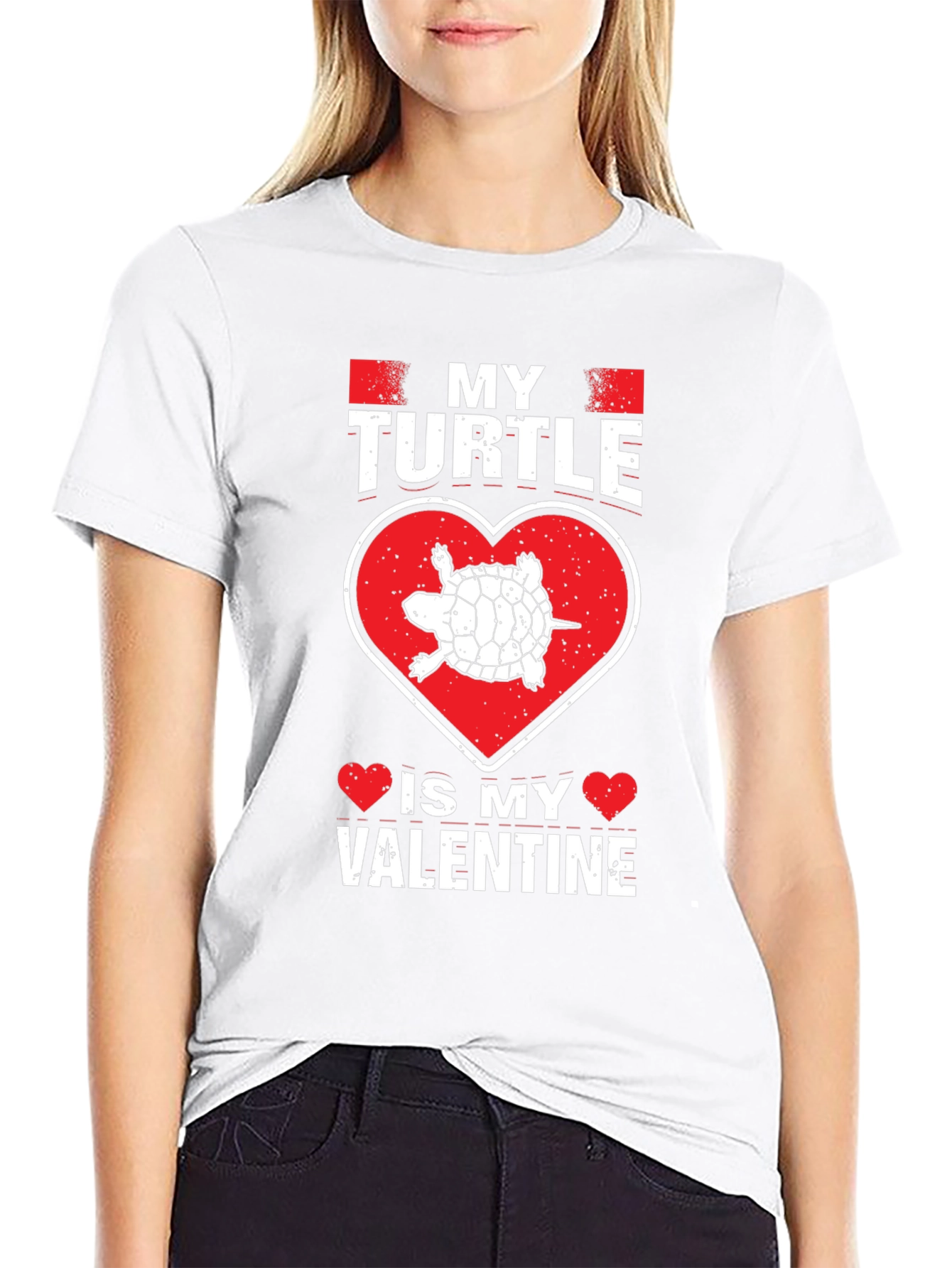 My Turtle Is My Valentine Black T-Shirt