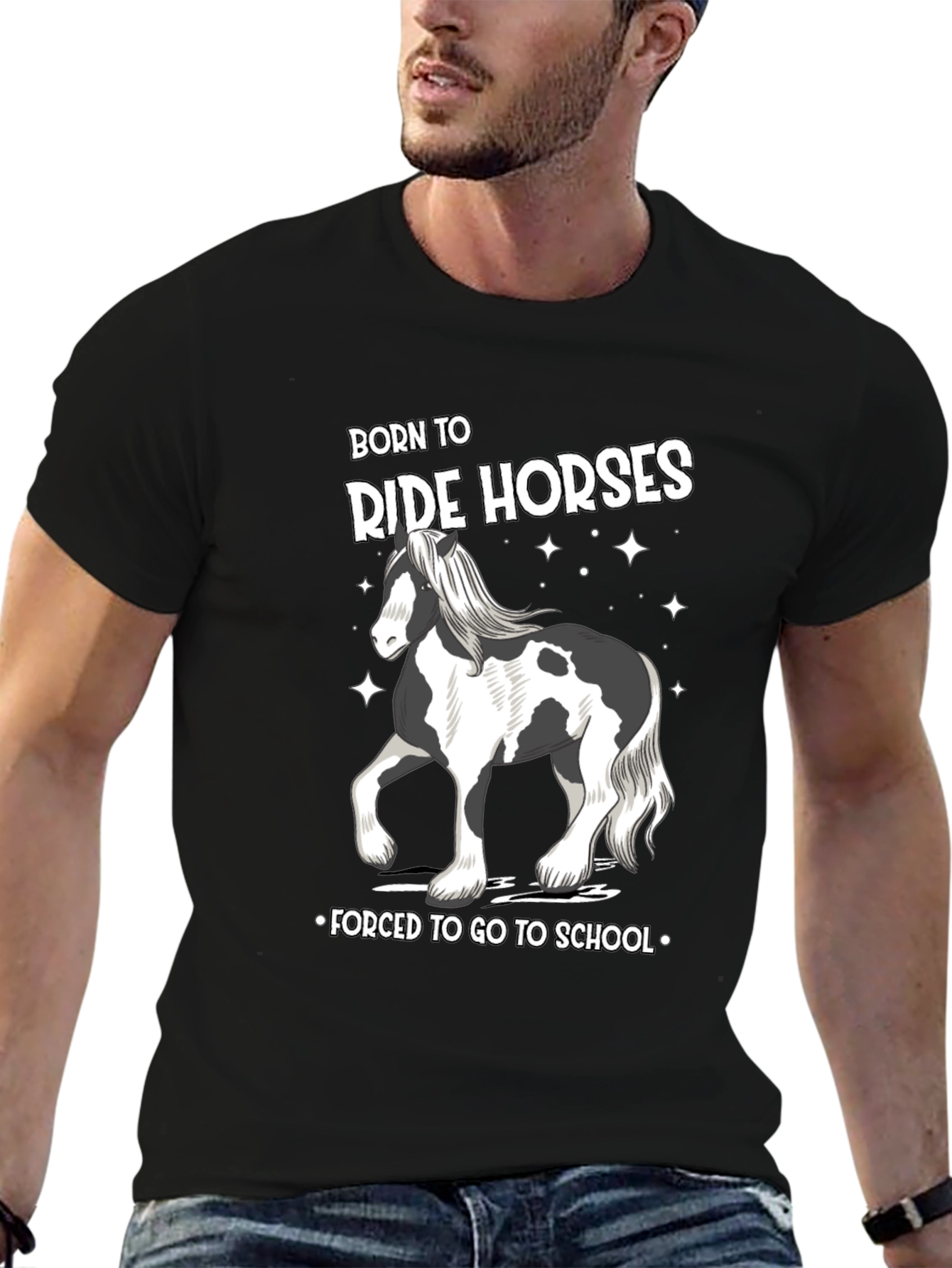 Born to Ride Horses Graphic Tee