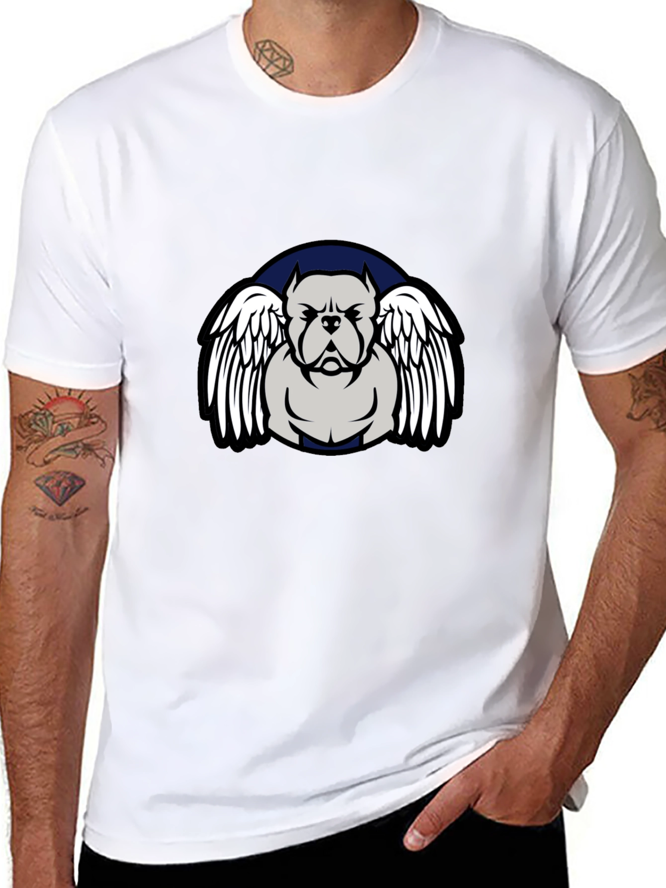 Pitbull Angel Wings Graphic T-Shirt