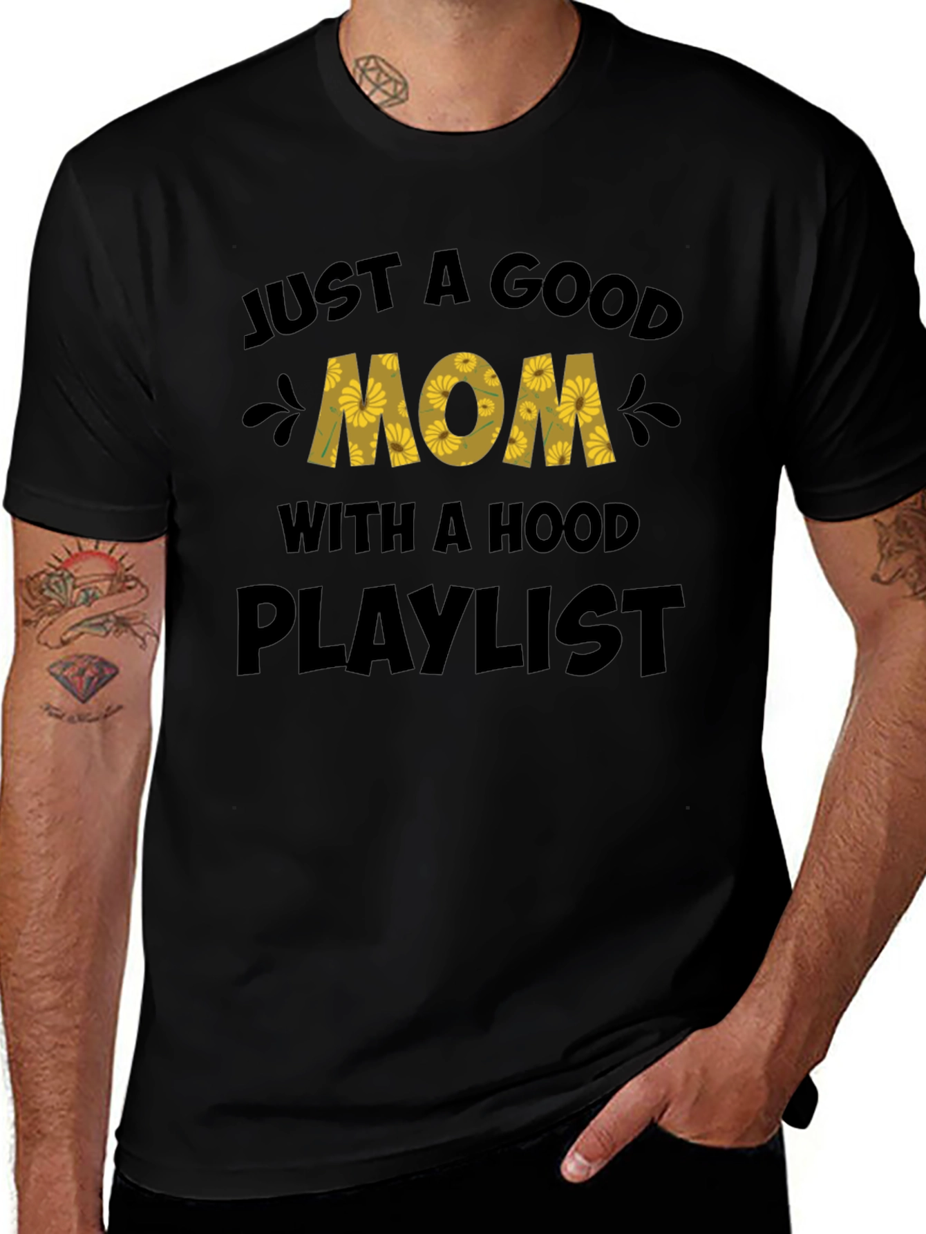 Good Mom Hood Playlist Graphic T-Shirt