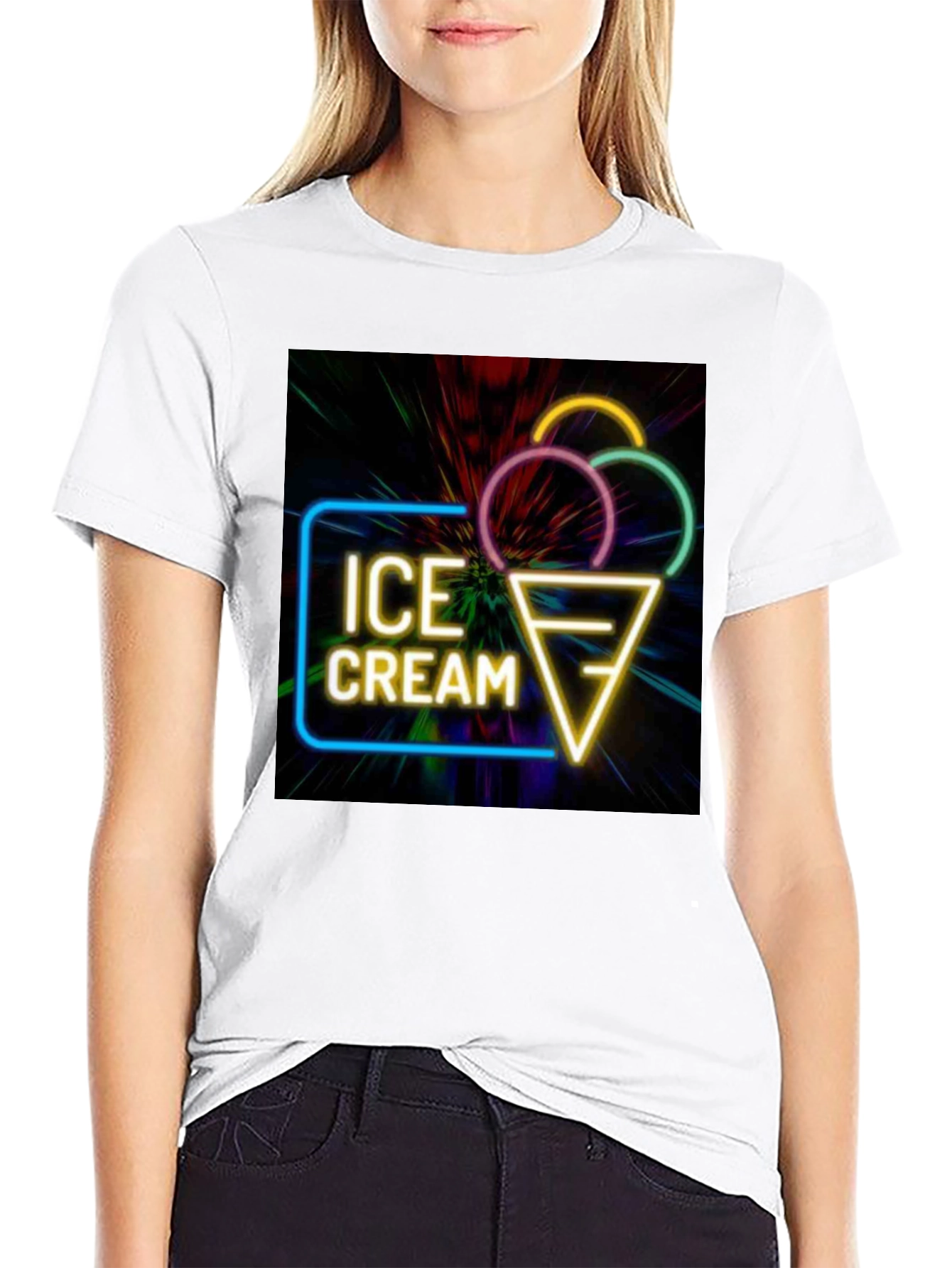 Neon Ice Cream Graphic T-Shirt