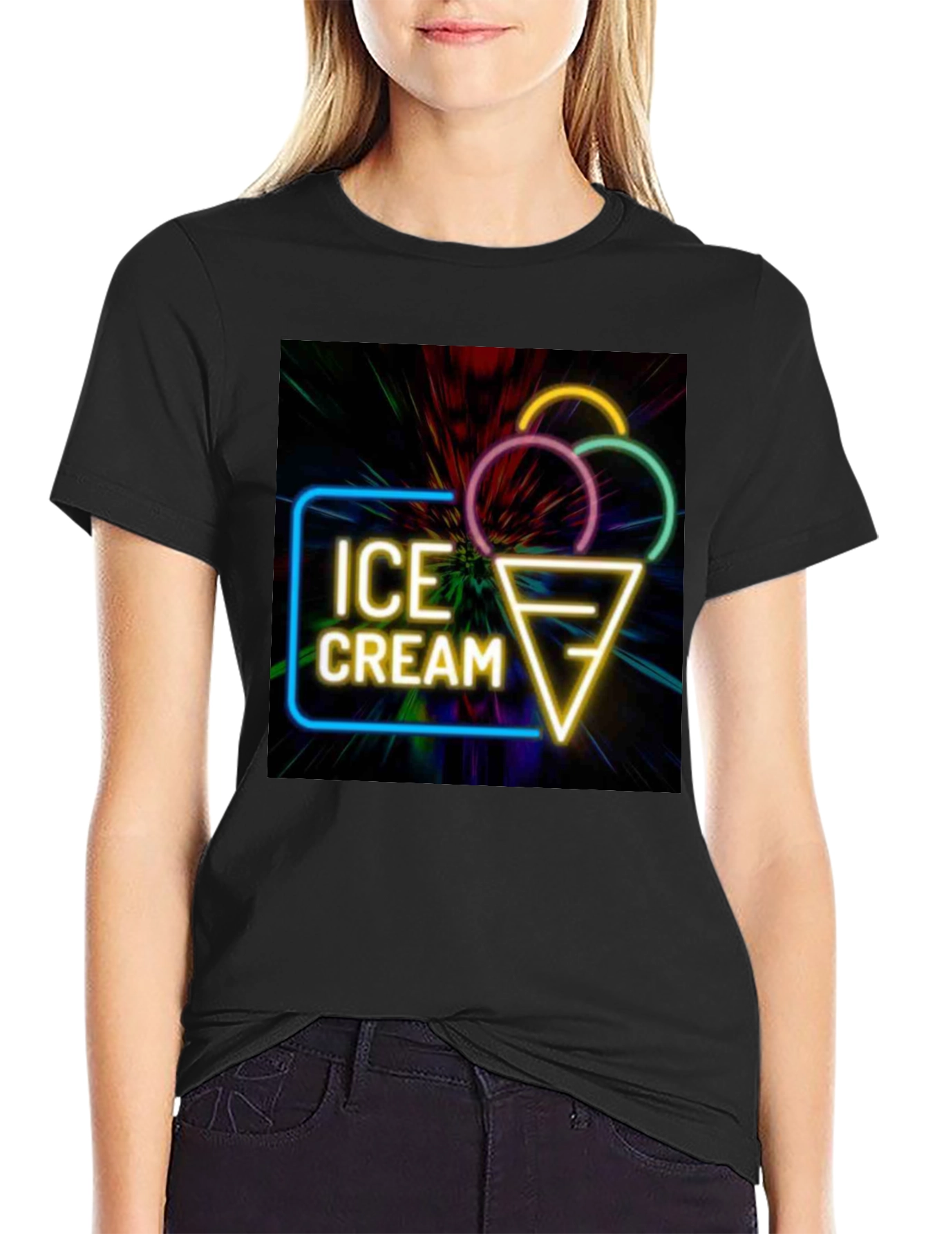Neon Ice Cream Graphic T-Shirt