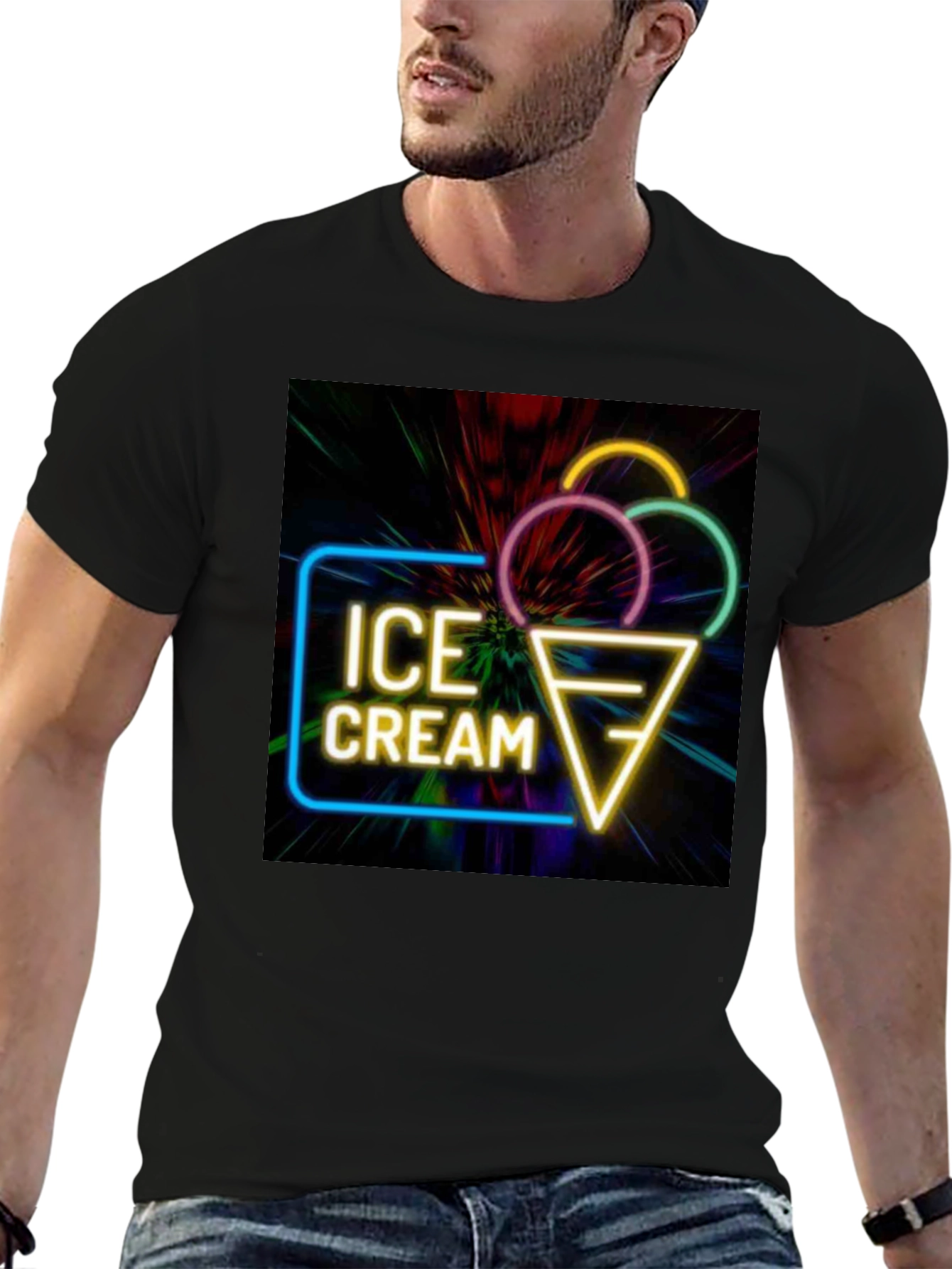 Neon Ice Cream Graphic T-Shirt