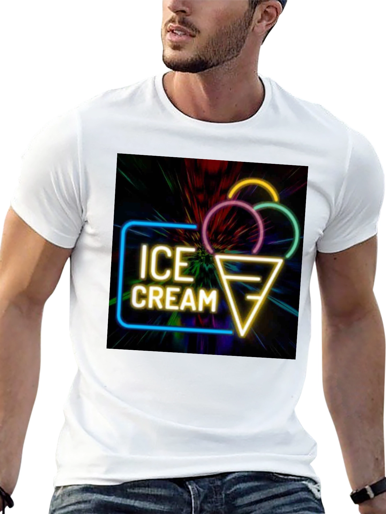 Neon Ice Cream Graphic T-Shirt