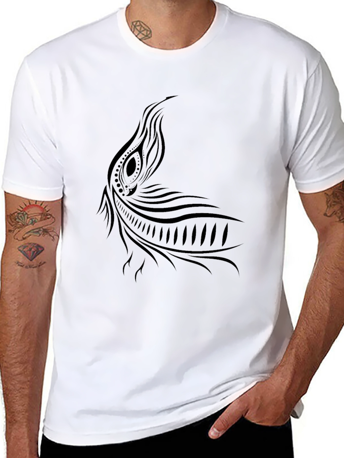 Tribal Tattoo Graphic Black T-Shirt