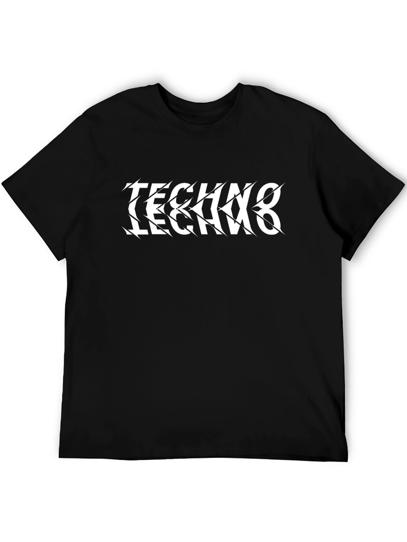 Techno Graphic Tee - Stylish Black Cotton T-Shirt
