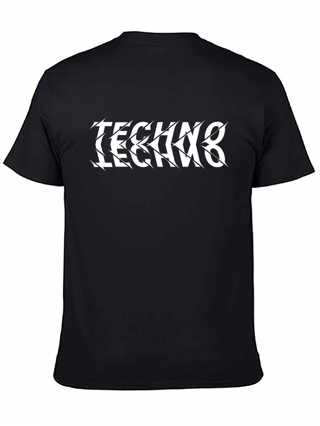 Techno Graphic Tee - Stylish Black Cotton T-Shirt