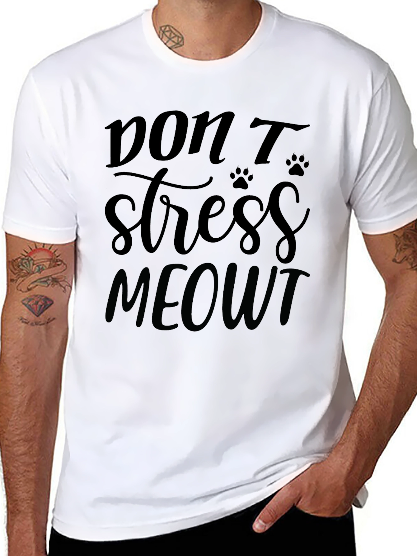 Dont Stress Meowt Black T-Shirt
