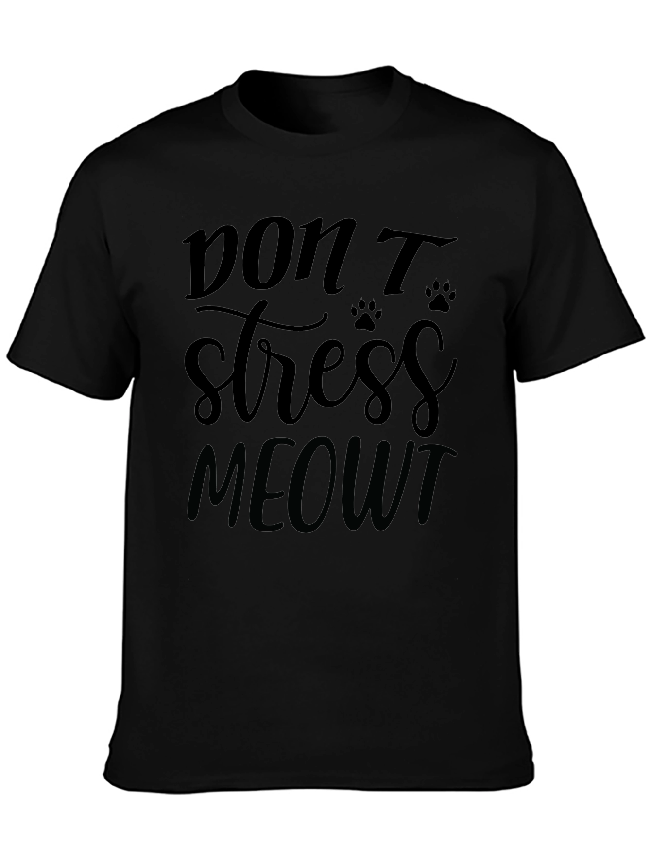 Dont Stress Meowt Black T-Shirt