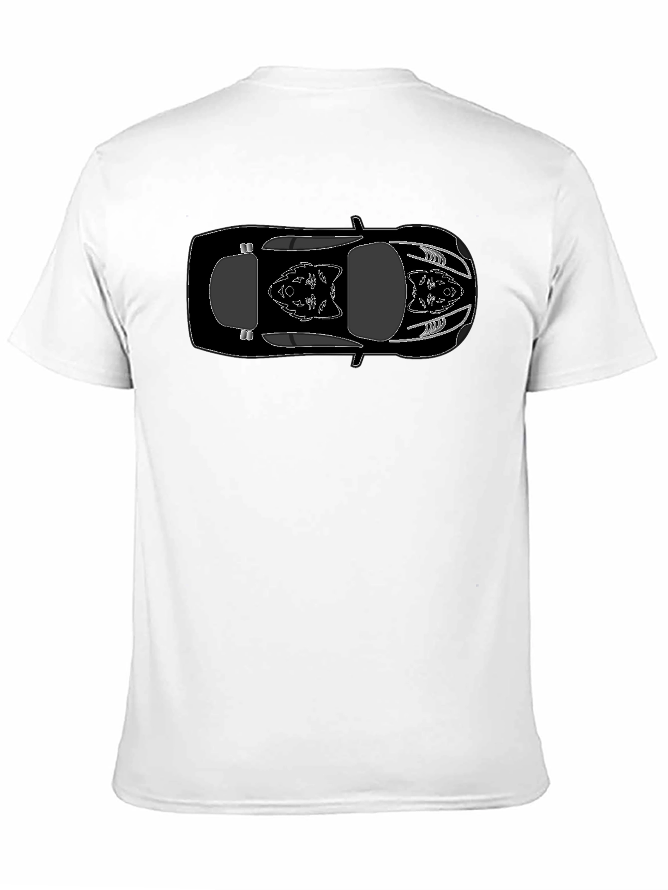 Black Car Outline Graphic Tee - Cool Automotive Shirt