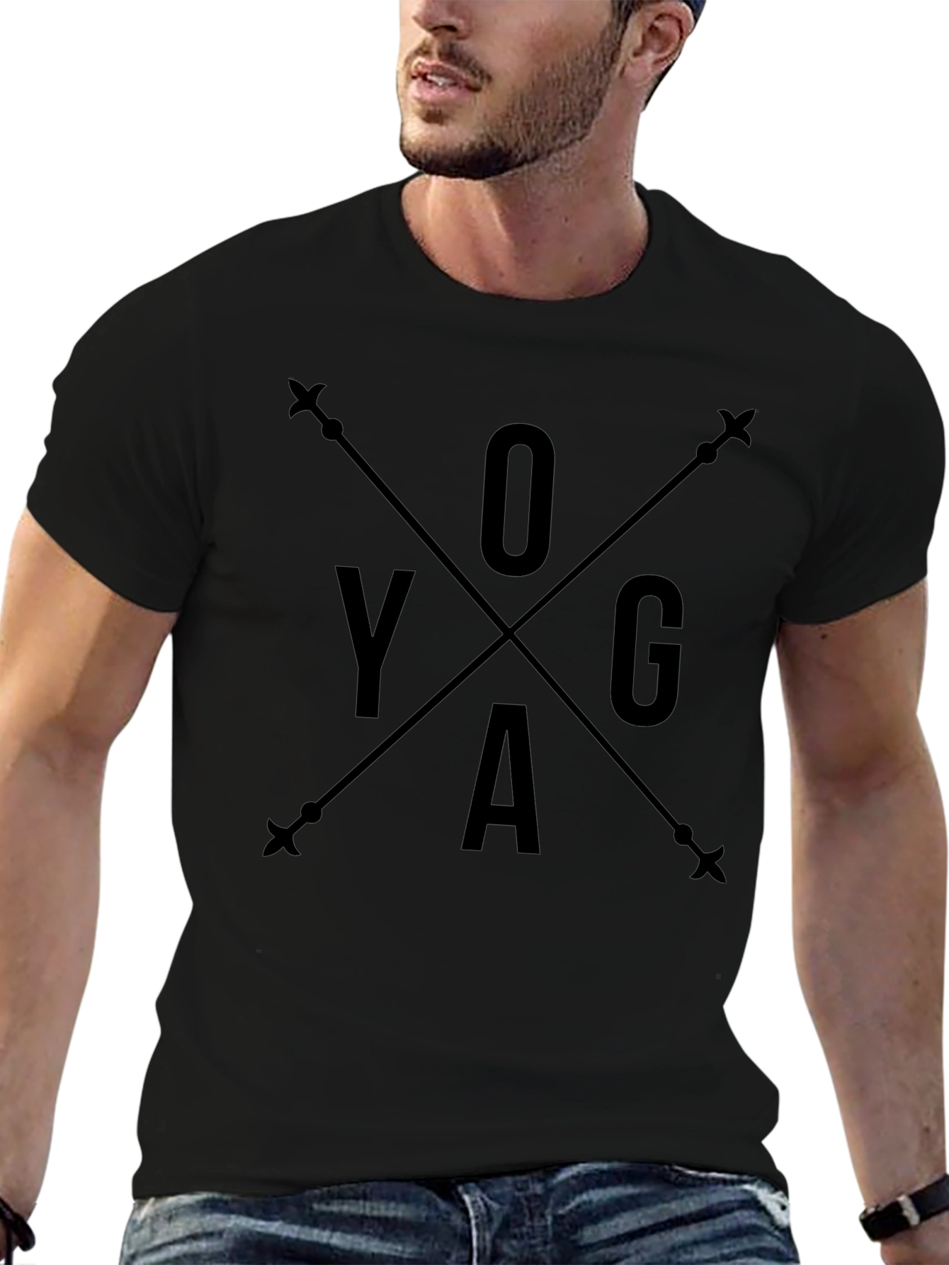 Yoga Arrow Black Graphic Tee