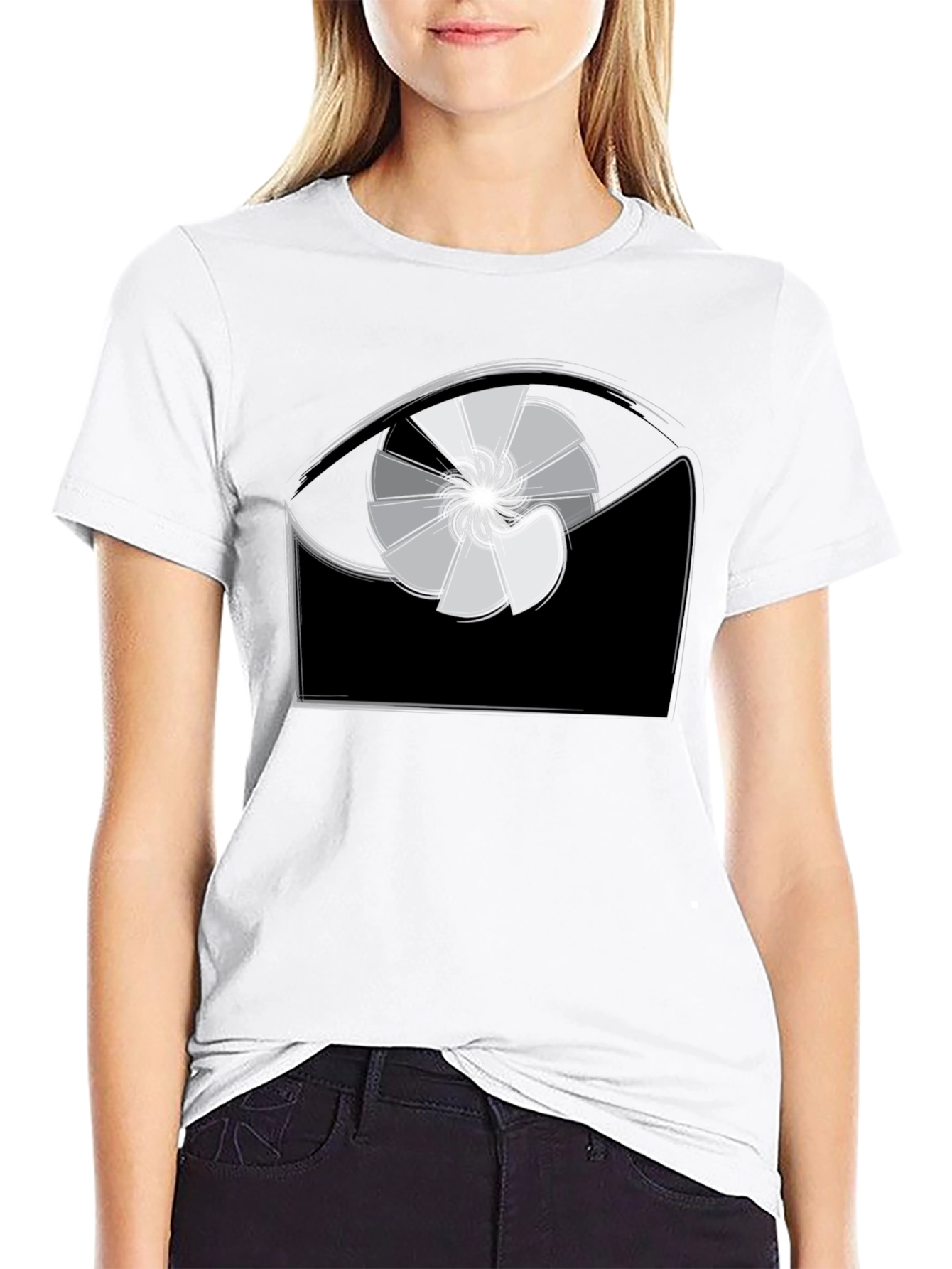 Abstract Eye Design Black T-Shirt
