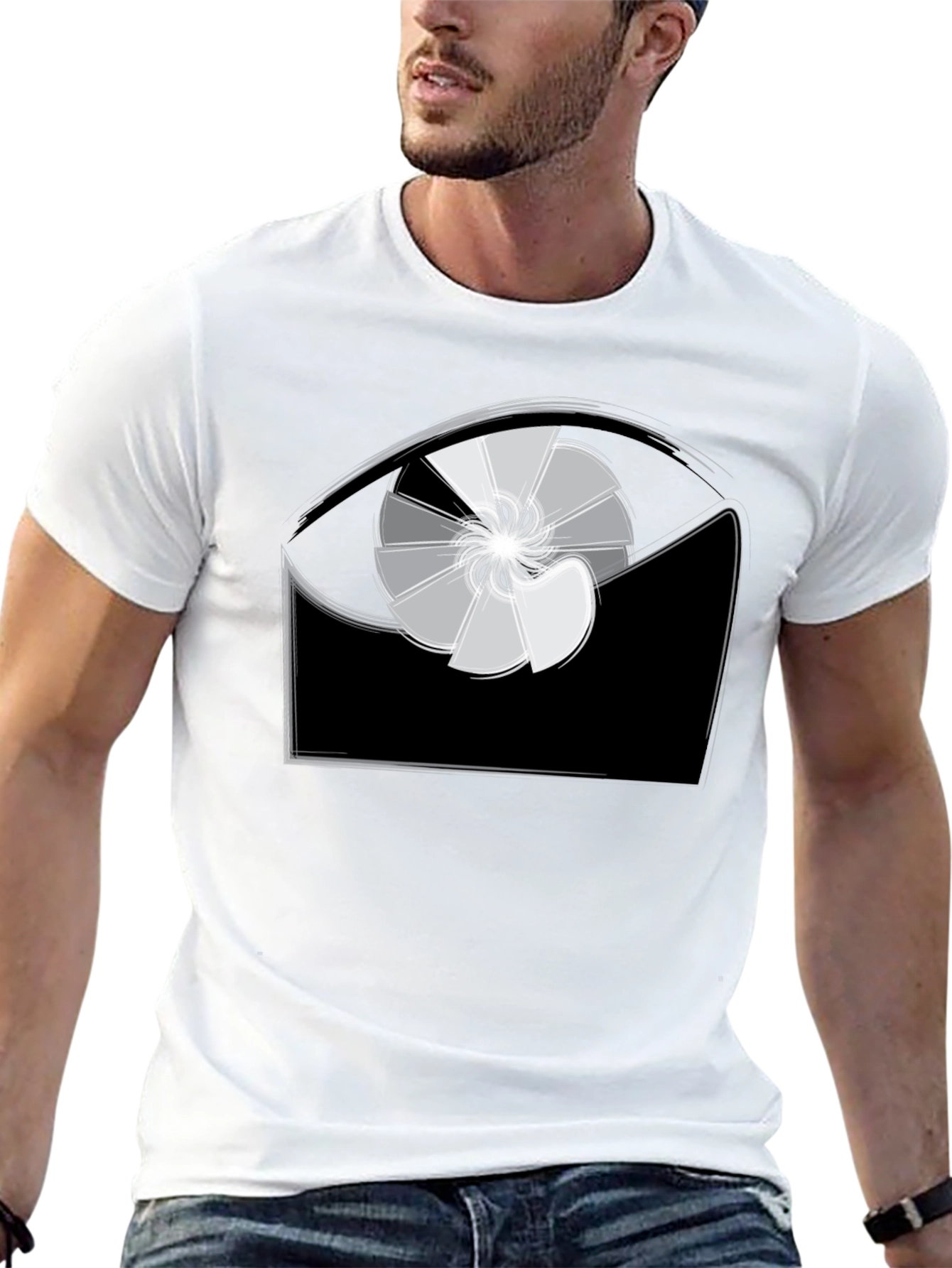 Abstract Eye Design Black T-Shirt