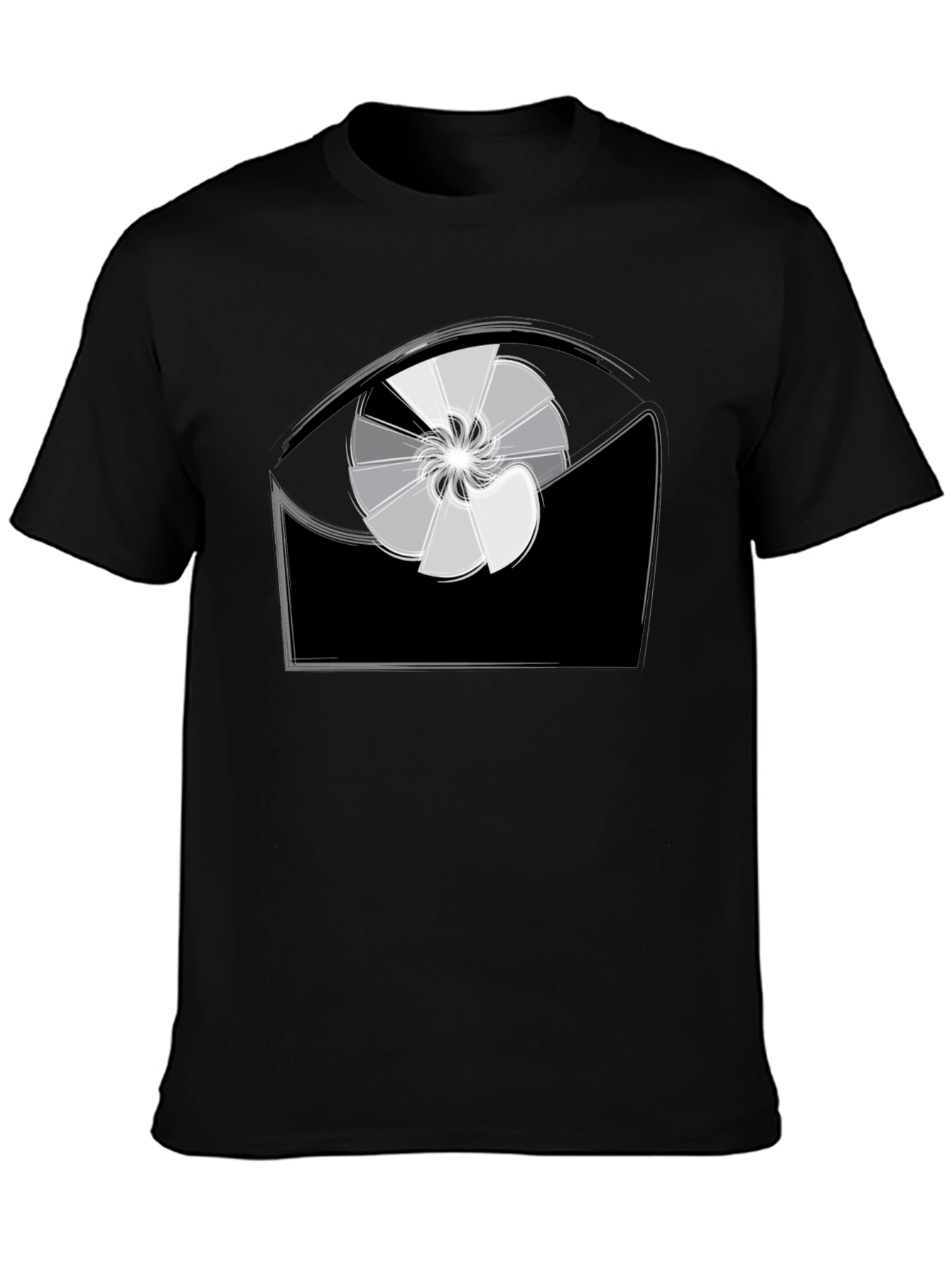 Abstract Eye Design Black T-Shirt