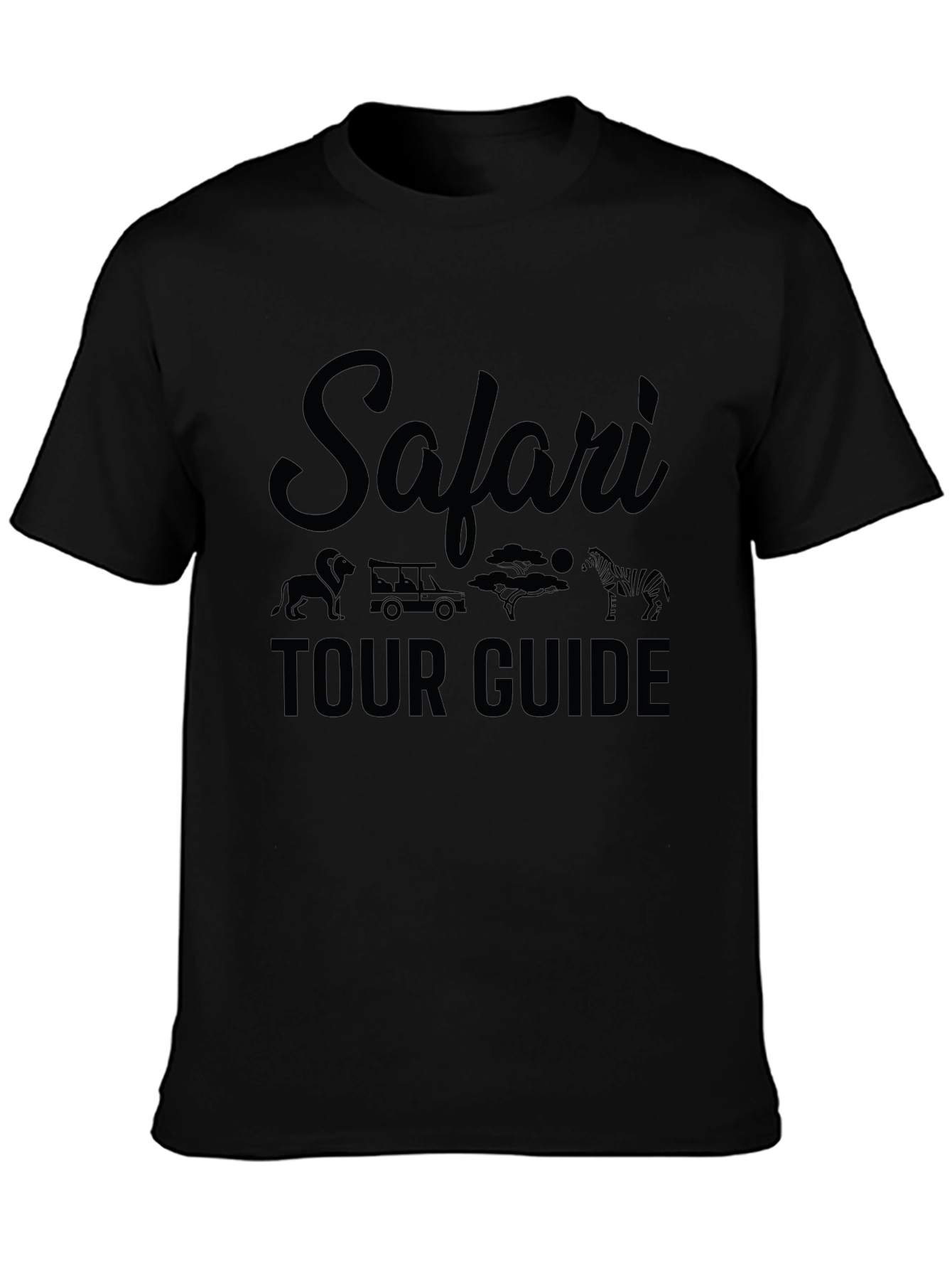Safari Tour Guide Graphic T-Shirt - Classic Black Tee