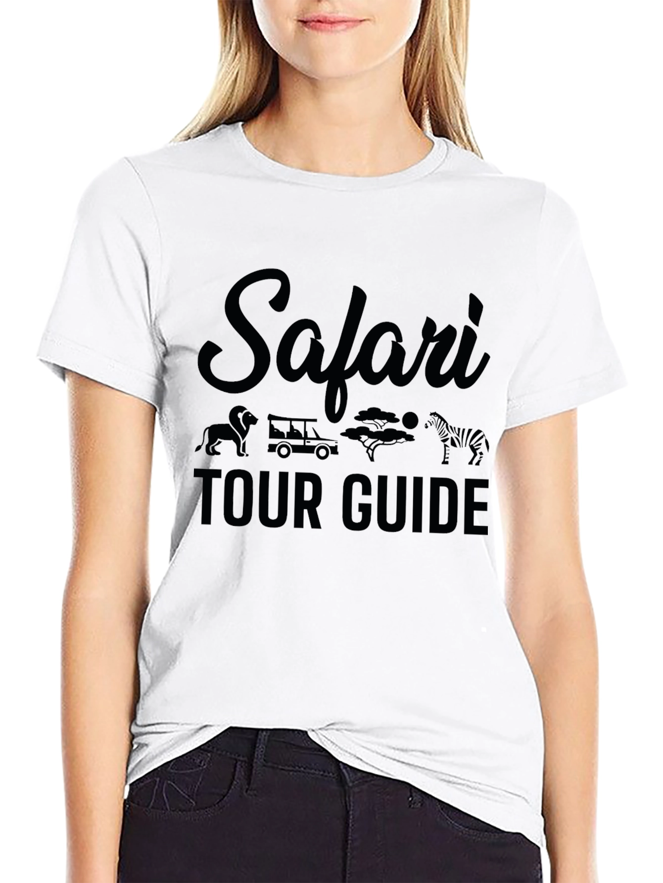 Safari Tour Guide Graphic T-Shirt - Classic Black Tee