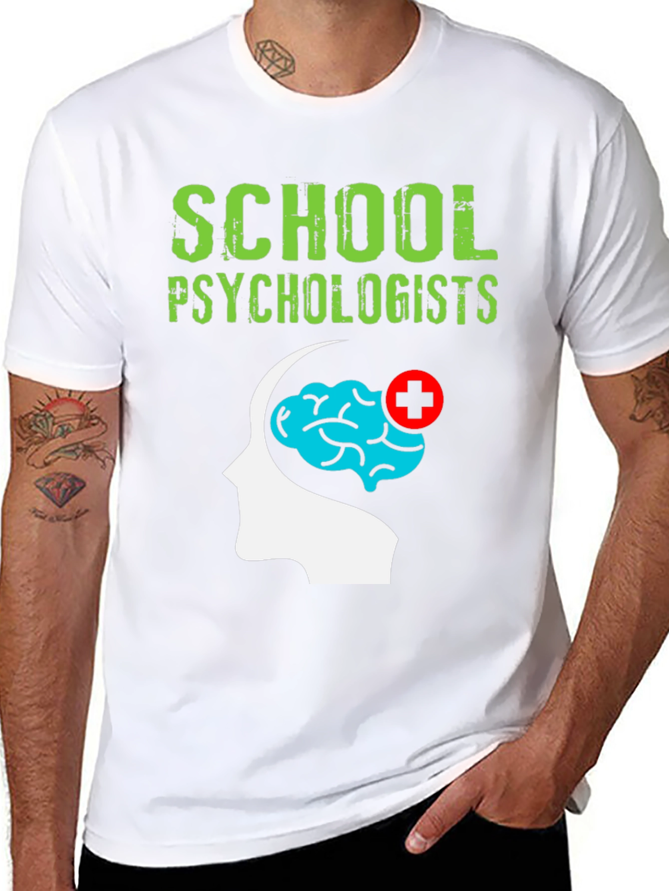 School Psychologist T-Shirt Brain Graphic Tee