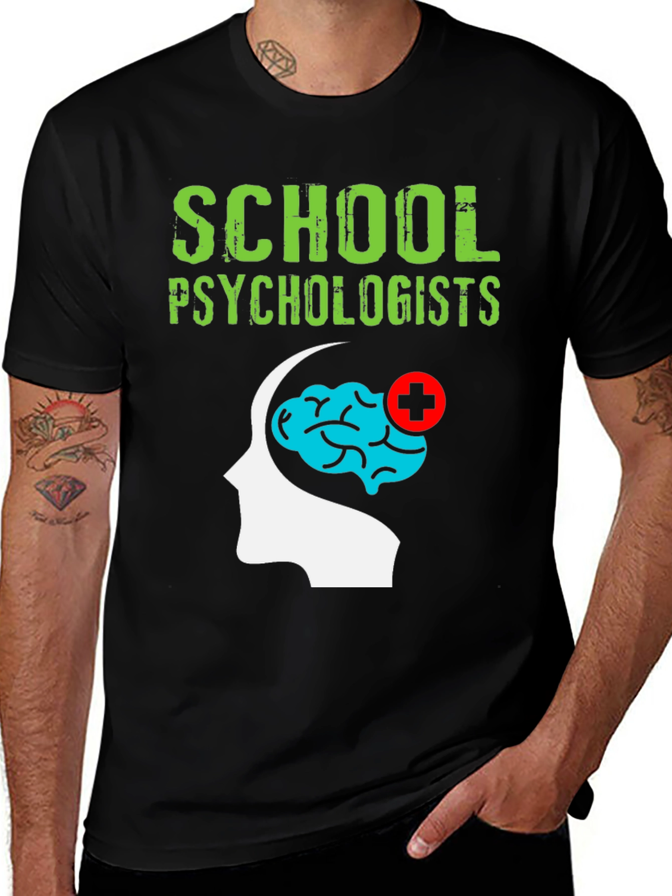 School Psychologist T-Shirt Brain Graphic Tee