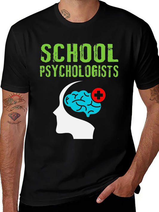 School Psychologist T-Shirt Brain Graphic Tee