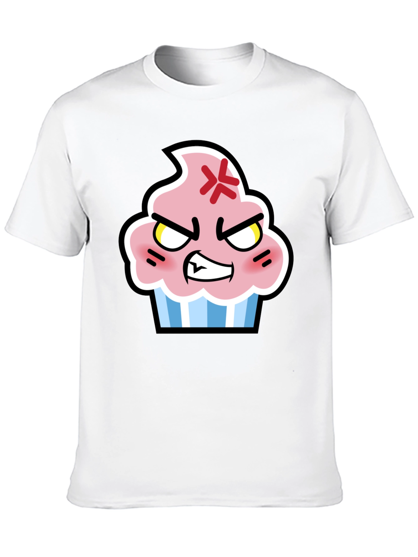 Angry Cupcake Graphic Tee - Novelty Black T-Shirt