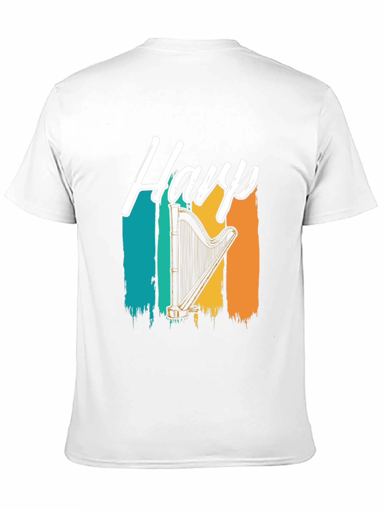 Retro Harp T-Shirt - Musical Instrument Tee