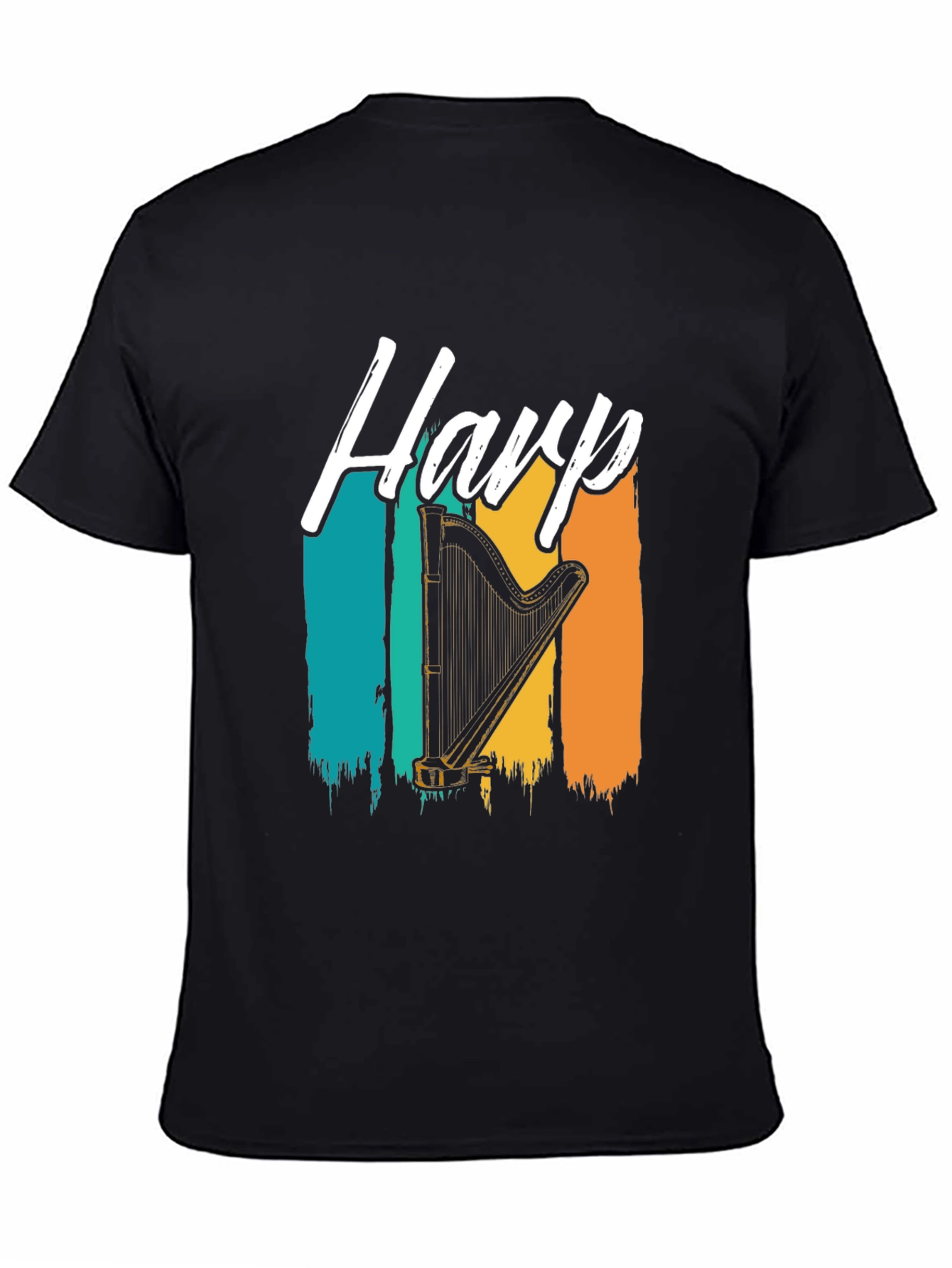 Retro Harp T-Shirt - Musical Instrument Tee
