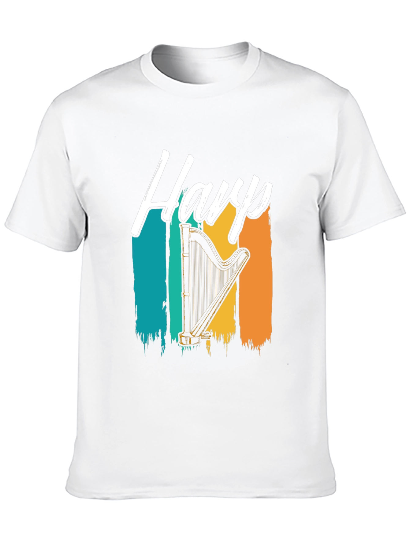 Retro Harp T-Shirt - Musical Instrument Tee