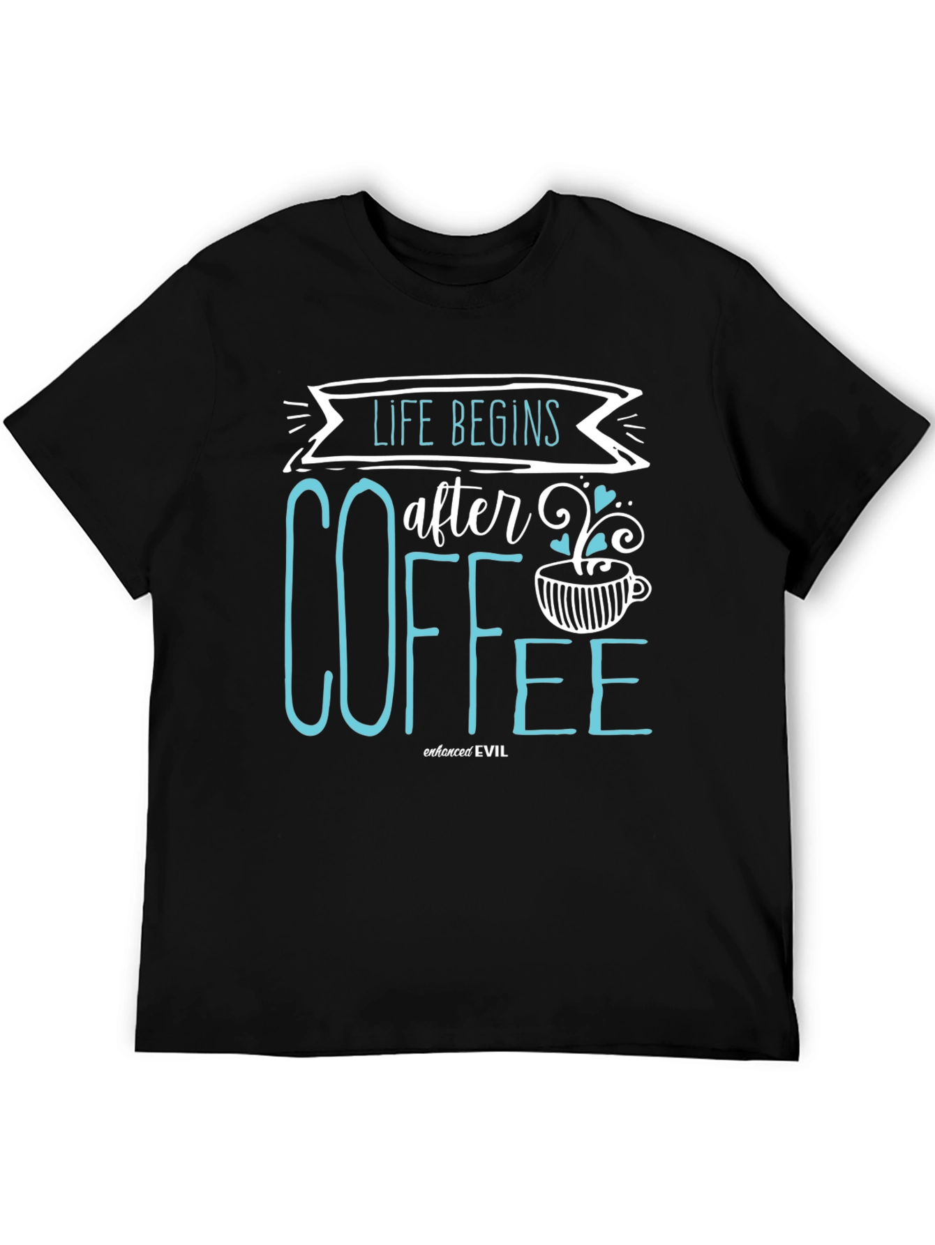 Life Begins After Coffee Black Graphic Tee
