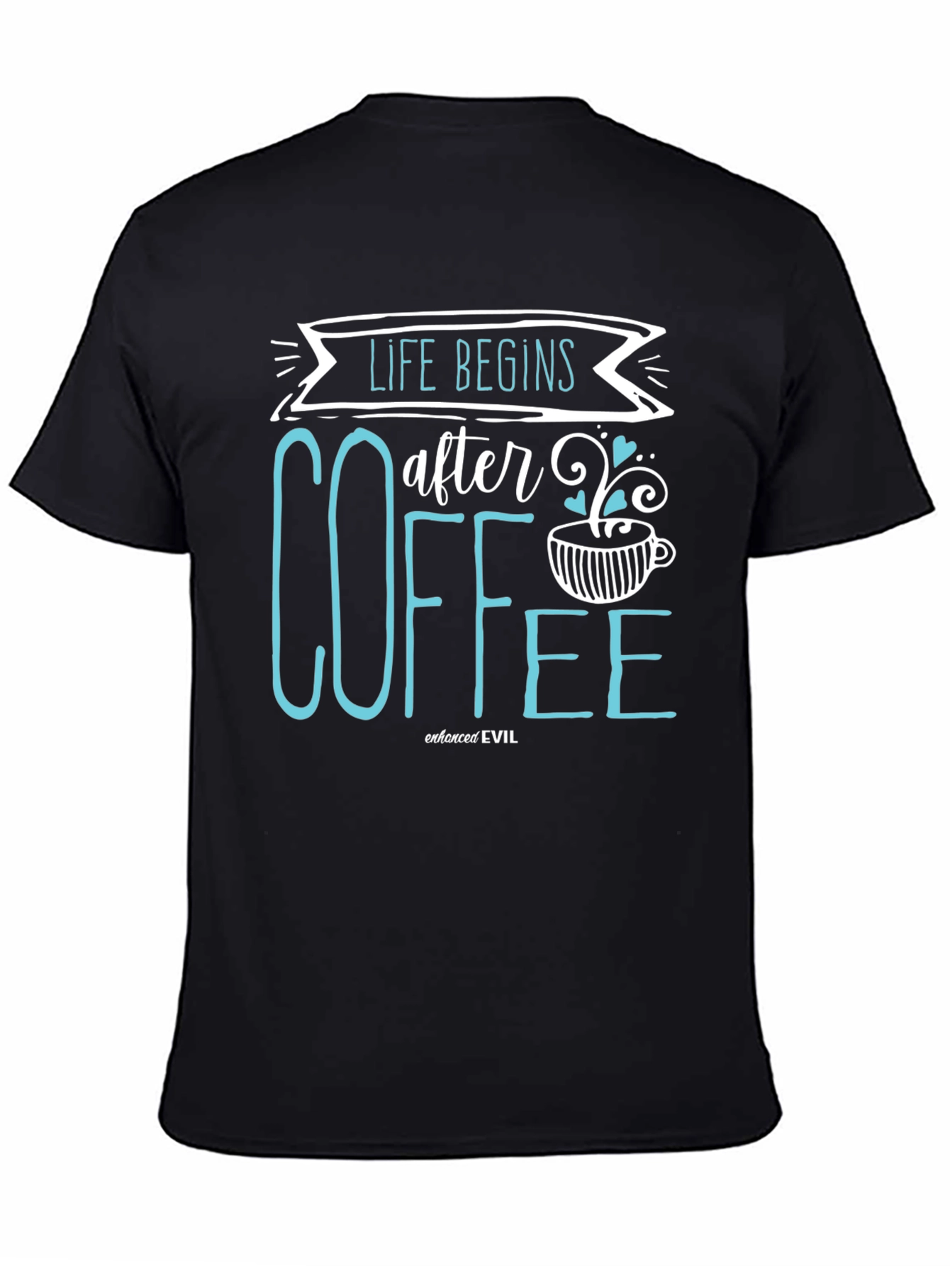 Life Begins After Coffee Black Graphic Tee