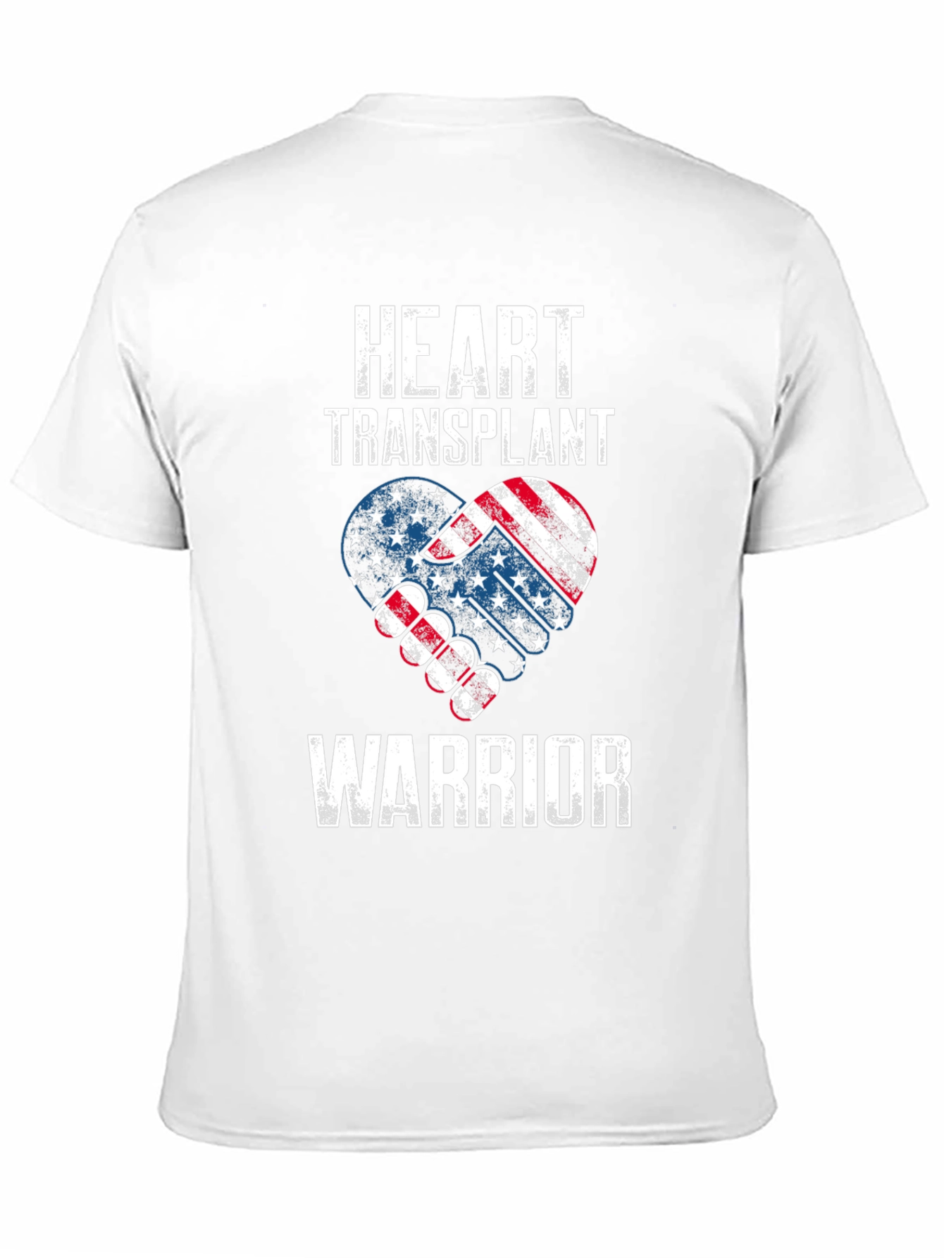 Heart Transplant Warrior Patriotic USA Flag T-Shirt