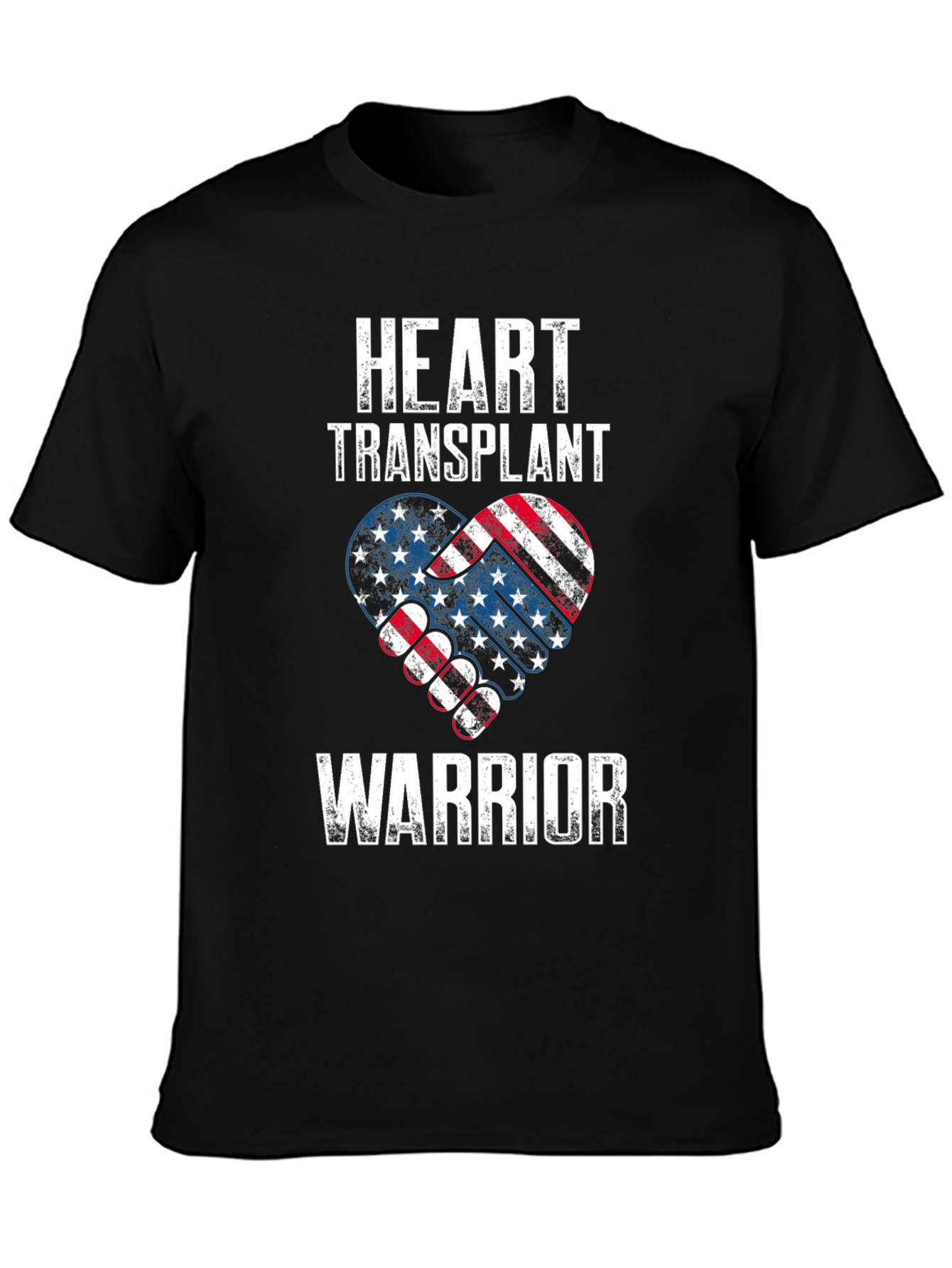 Heart Transplant Warrior Patriotic USA Flag T-Shirt