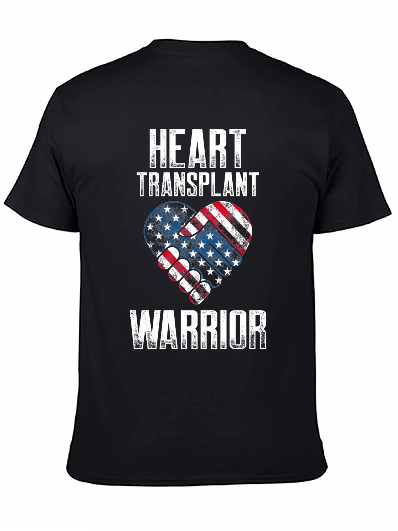Heart Transplant Warrior Patriotic USA Flag T-Shirt