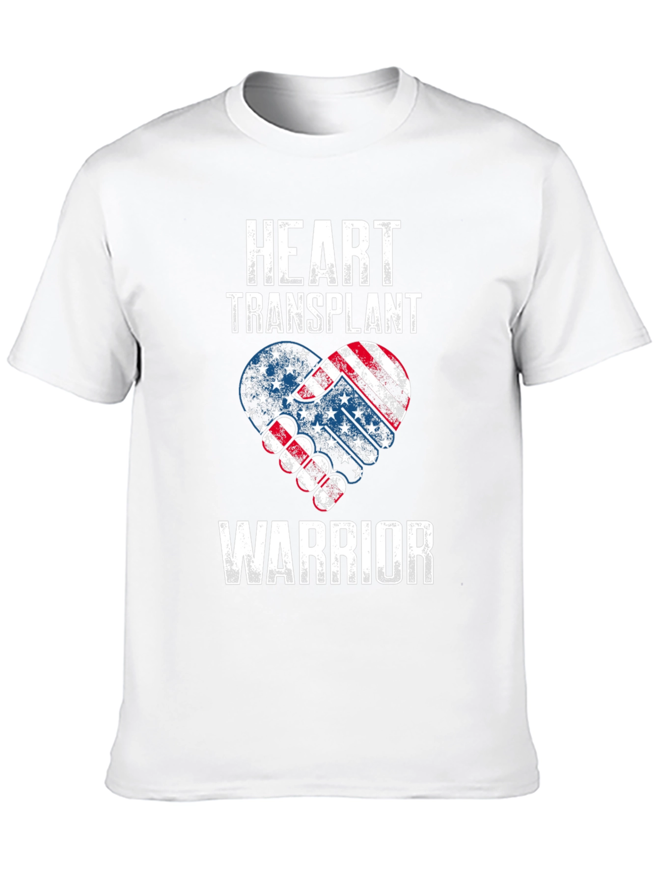 Heart Transplant Warrior Patriotic USA Flag T-Shirt