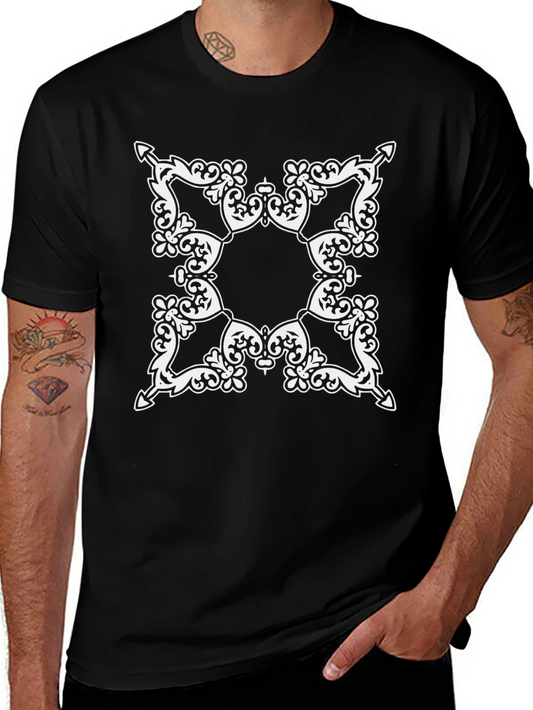 Ornate Arrow Design Black T-Shirt